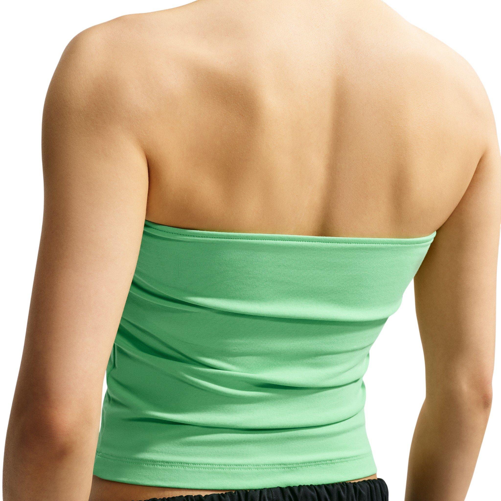 Nike Women's Sportswear Tight Tube Top - Green/Silver - GREEN/SILVER
