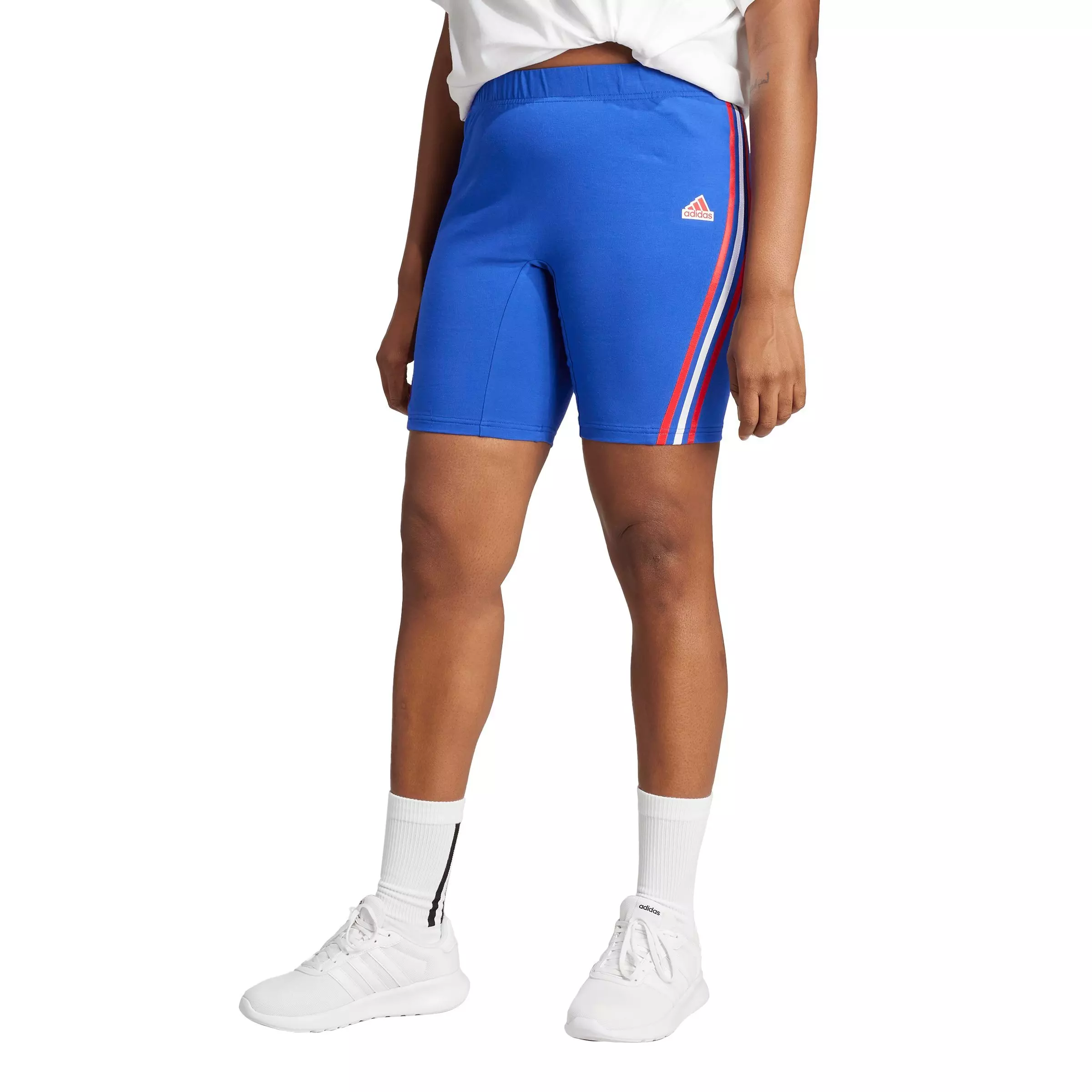 adidas Women's Future Icons 3-Stripes Biker Shorts - Blue - BLUE