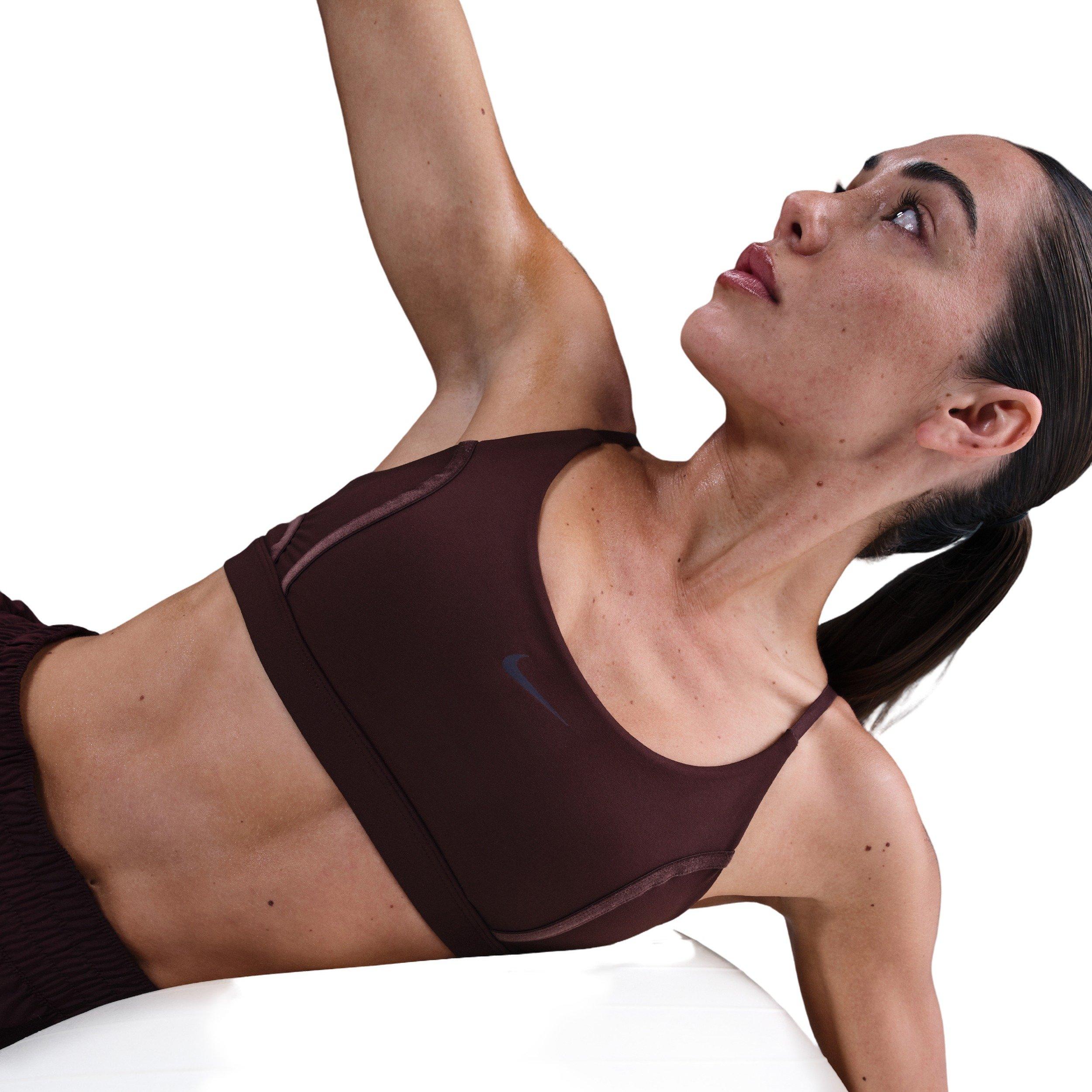 Nike Women's One Light-Support Padded Sports Bra - Burgundy - BURGUNDY Thumbnail View 3