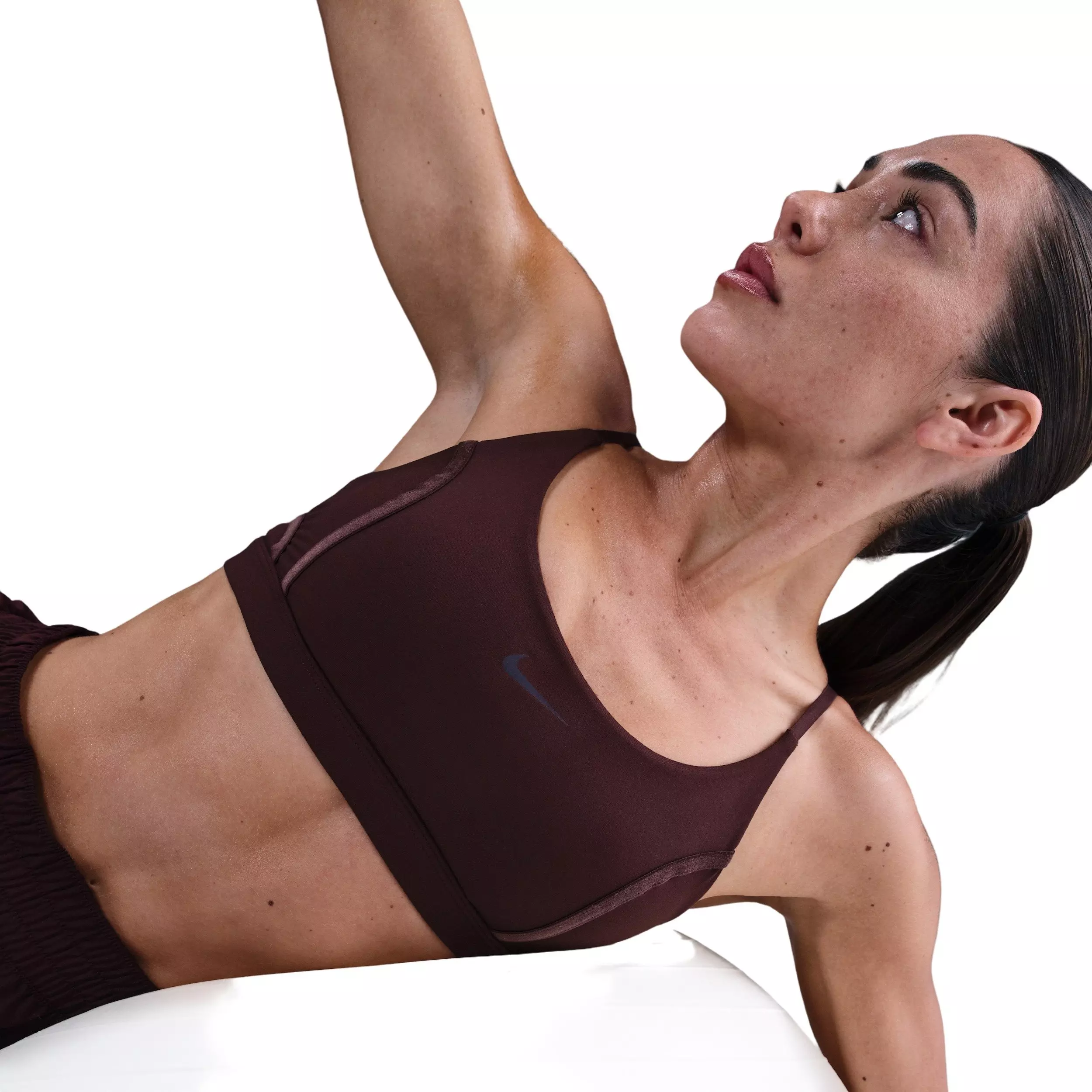 Nike Women's One Light-Support Padded Sports Bra -Burgundy - BURGUNDY