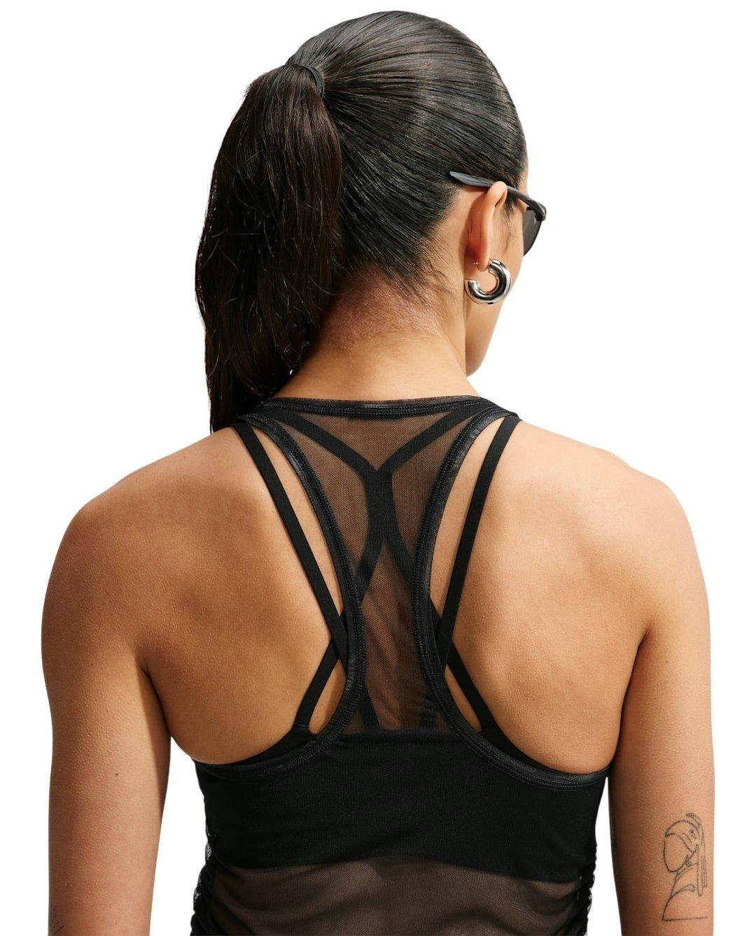 Nike Women's Sportswear Tight Sheer Racerback Tank Top - Black/White - BLACK/WHITE