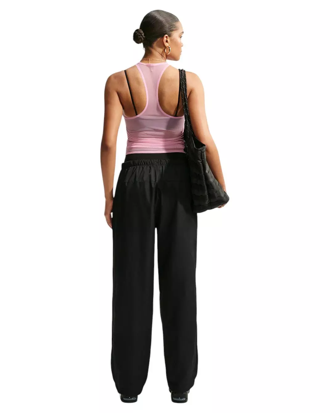 Nike Women's Sportswear Tight Sheer Racerback Tank Top - Pink/Black - PINK/BLACK