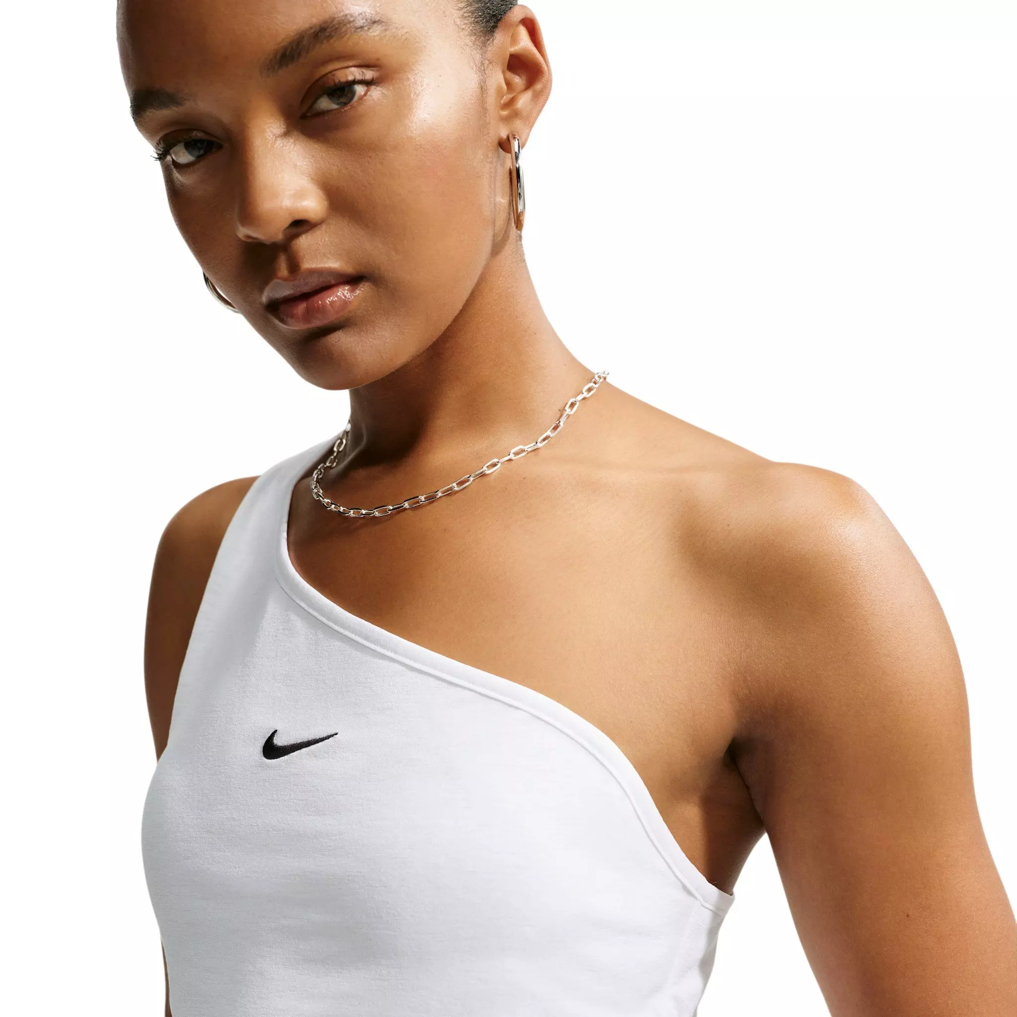 Nike Women's Sportswear Tight One-Shoulder Tank Top - White - WHITE