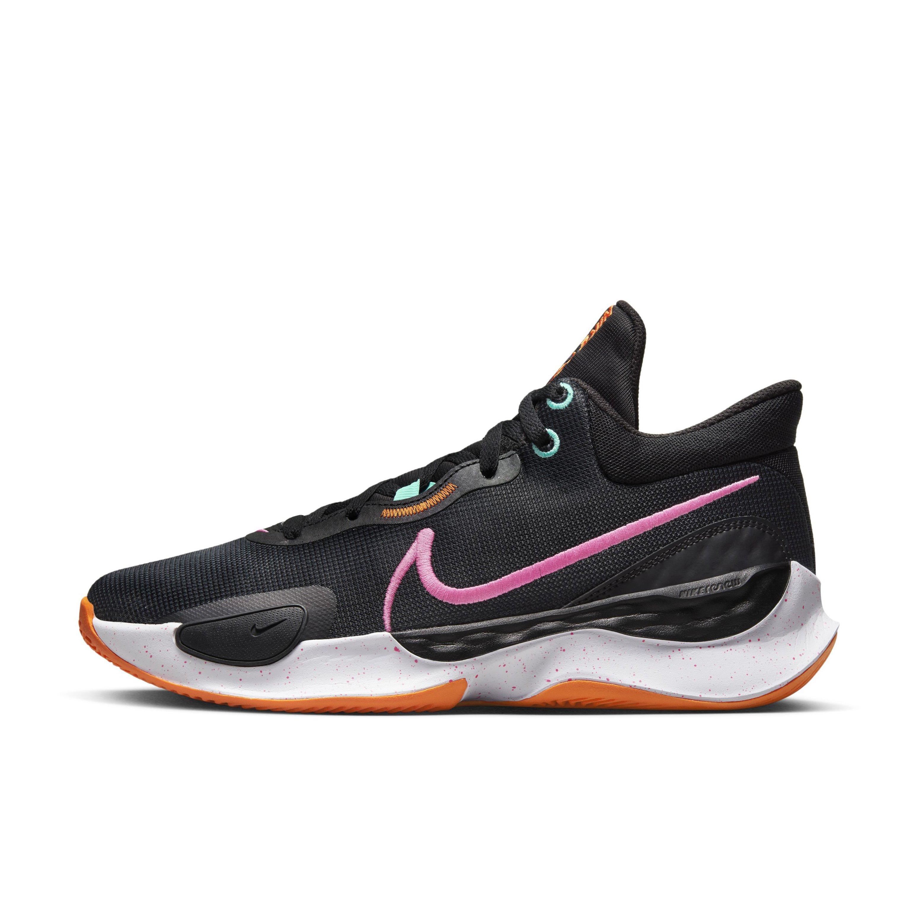 Nike Renew Elevate 3 "Black/Anthracite/Brilliant Orange/Pink Spell" Men's Basketball Shoe - BLACK/ANTHRACITE/ORANGE/PINK Thumbnail View 2