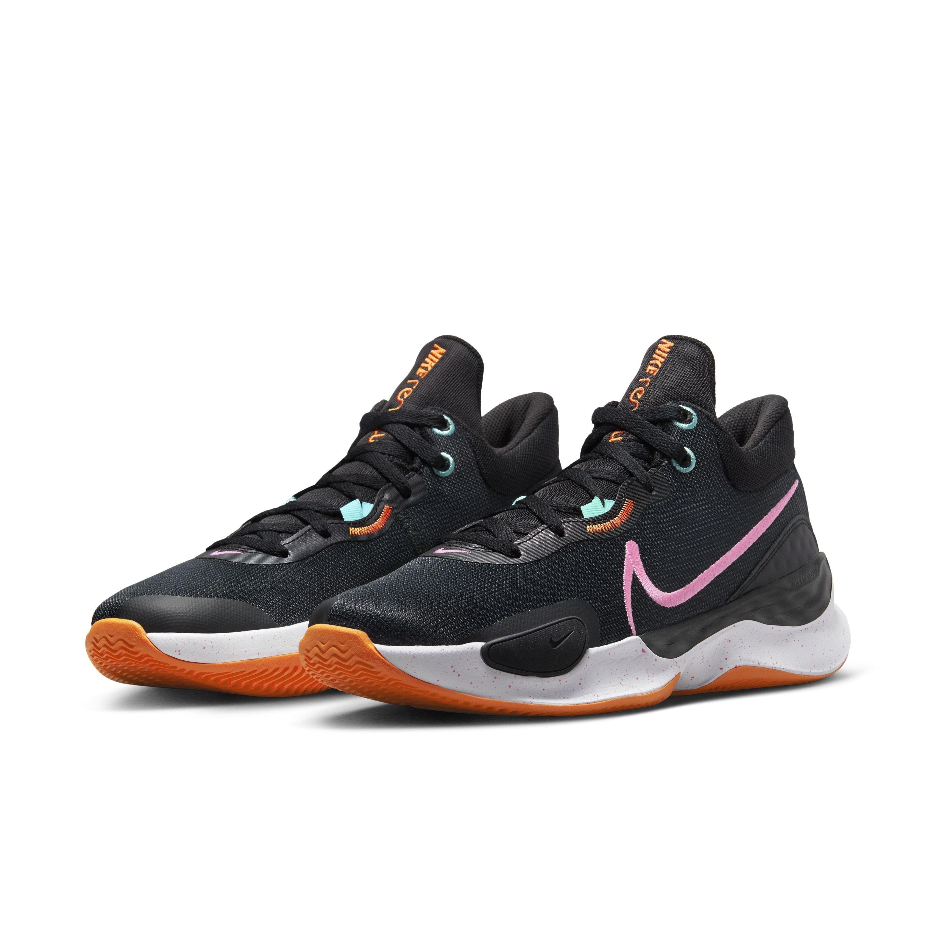 Nike Renew Elevate 3 "Black/Anthracite/Brilliant Orange/Pink Spell" Men's Basketball Shoe - BLACK/ANTHRACITE/ORANGE/PINK Thumbnail View 3