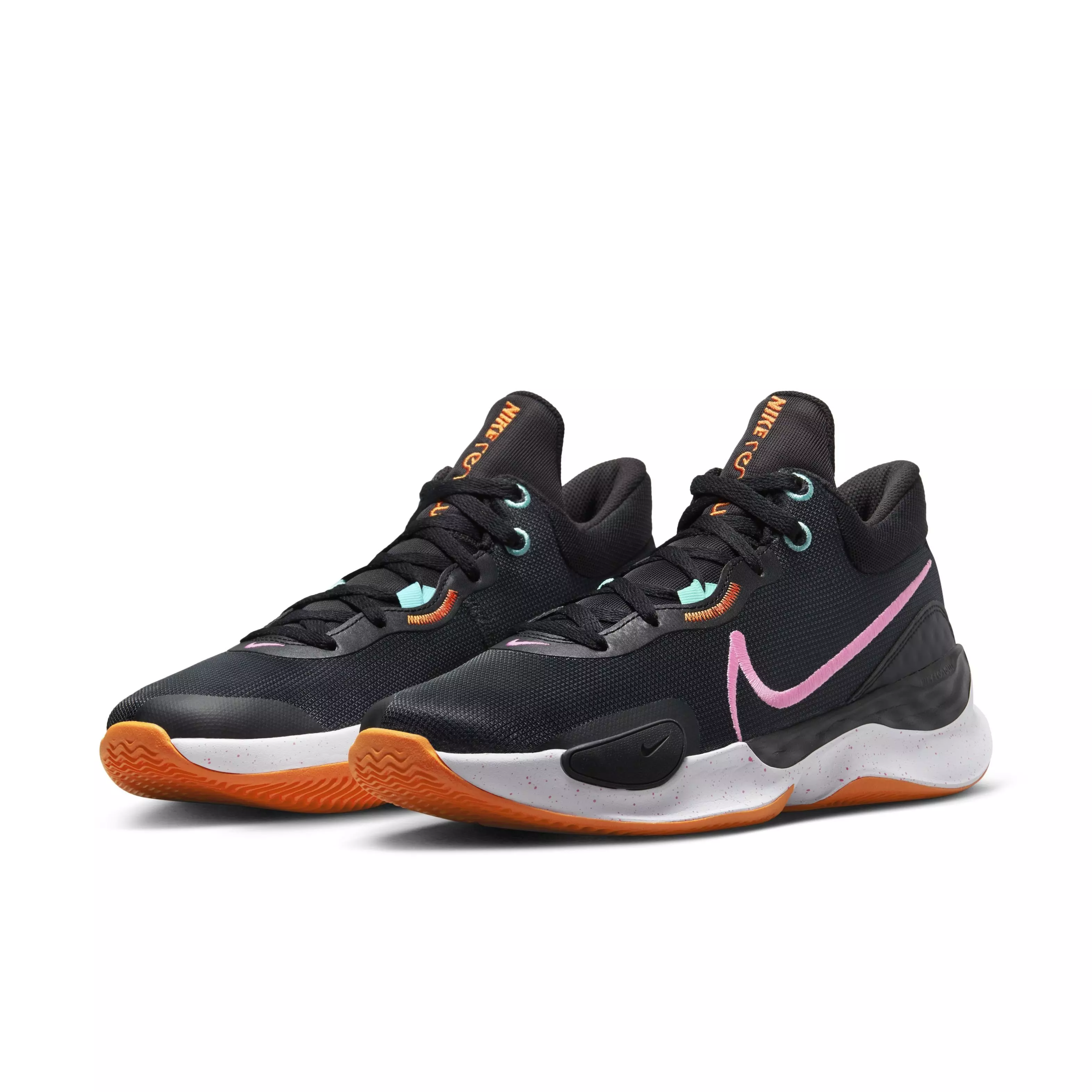 Nike Renew Elevate 3 "Black/Anthracite/Brilliant Orange/Pink Spell" Men's Basketball Shoe - BLACK/ANTHRACITE/ORANGE/PINK
