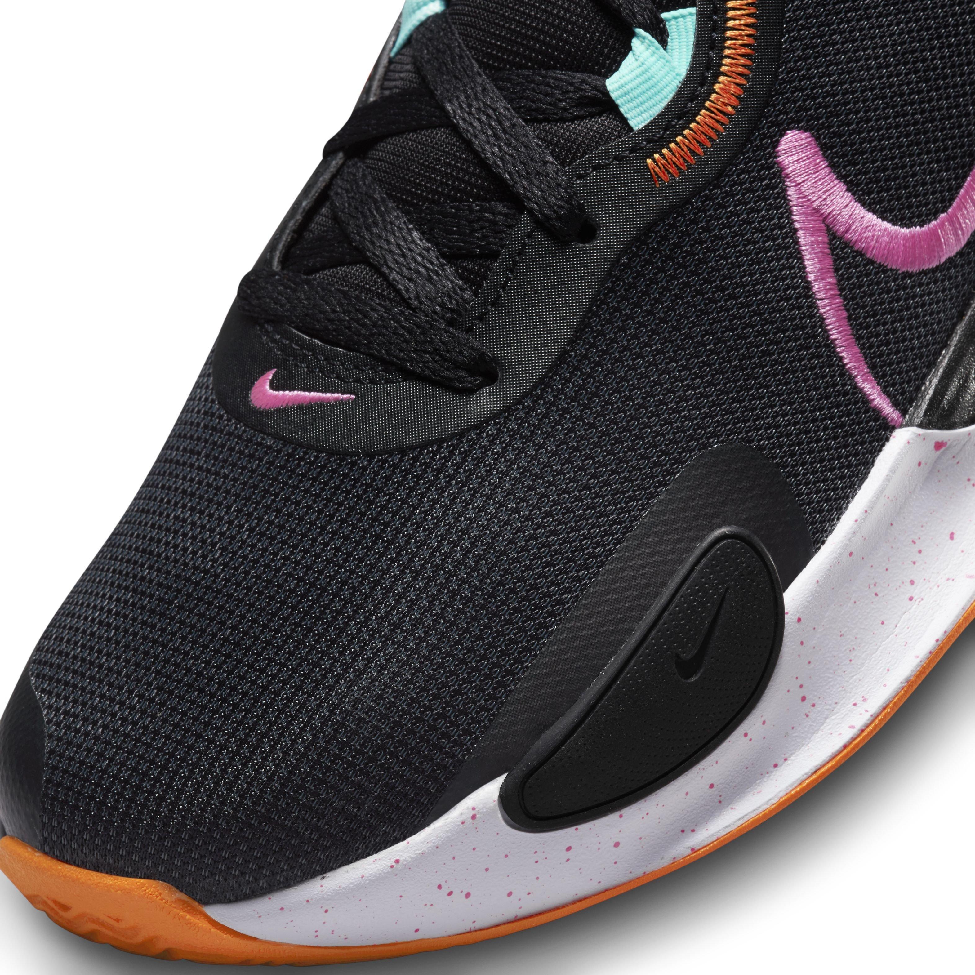 Nike Renew Elevate 3 "Black/Anthracite/Brilliant Orange/Pink Spell" Men's Basketball Shoe - BLACK/ANTHRACITE/ORANGE/PINK Thumbnail View 7