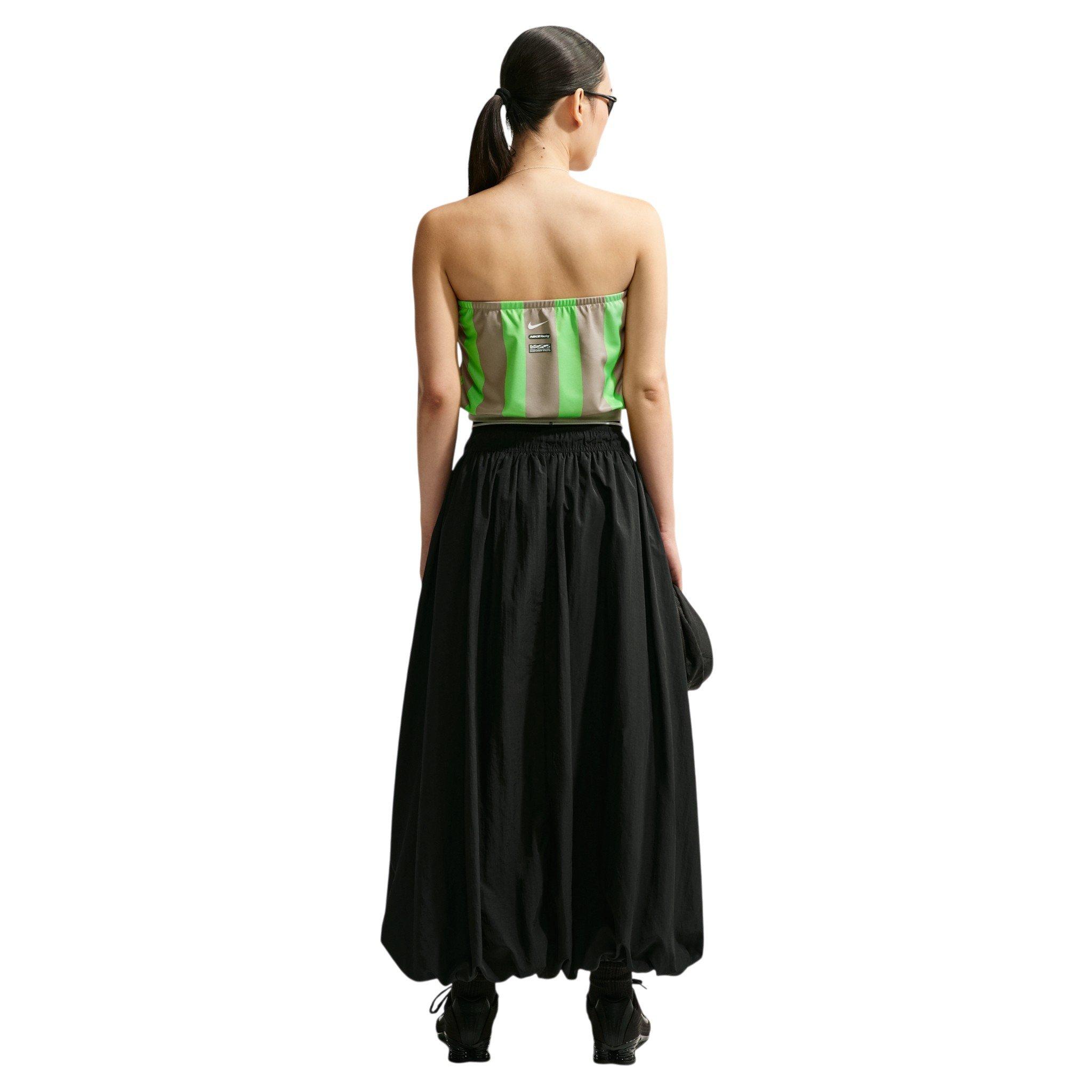 Nike Women's Sportswear Slim Striped Jersey Tube Top - Brown/Green - BROWN/GREEN