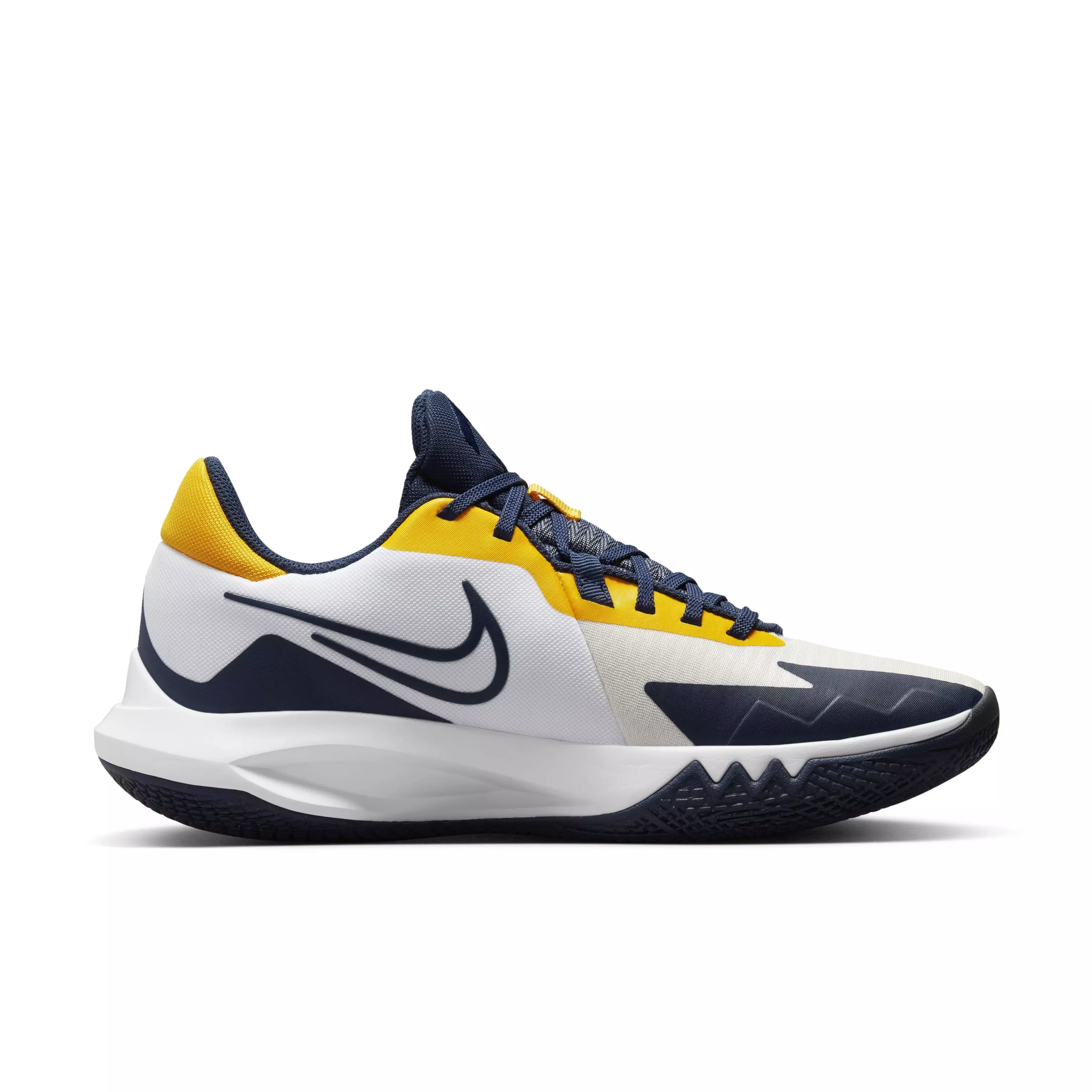 Nike Precision 6 "White/University Gold/Midnight Navy" Men's Basketball Shoe - WHITE/GOLD/NAVY