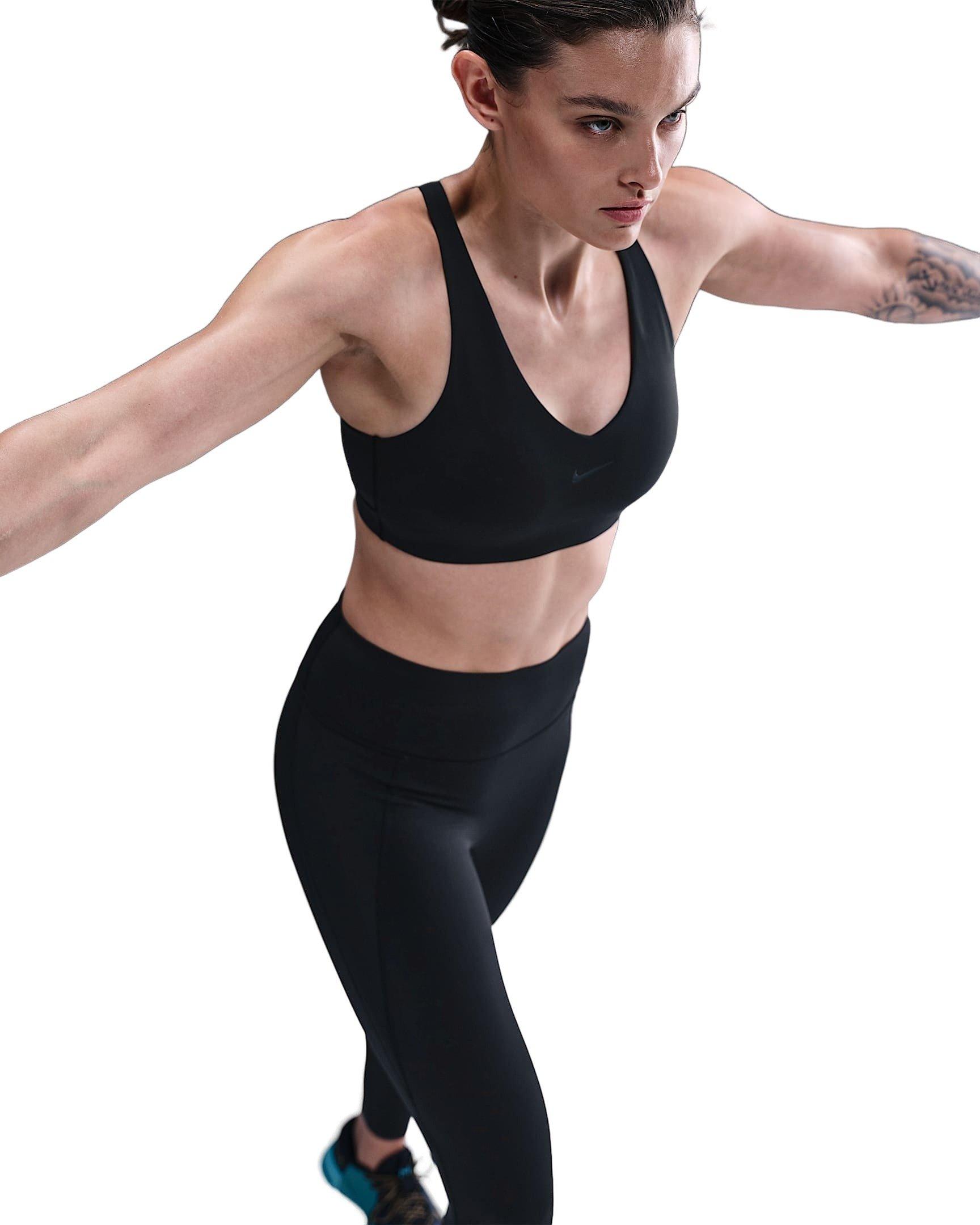 Nike Women's Universa Medium-Support Padded Sport Bra -Black - BLACK Thumbnail View 3