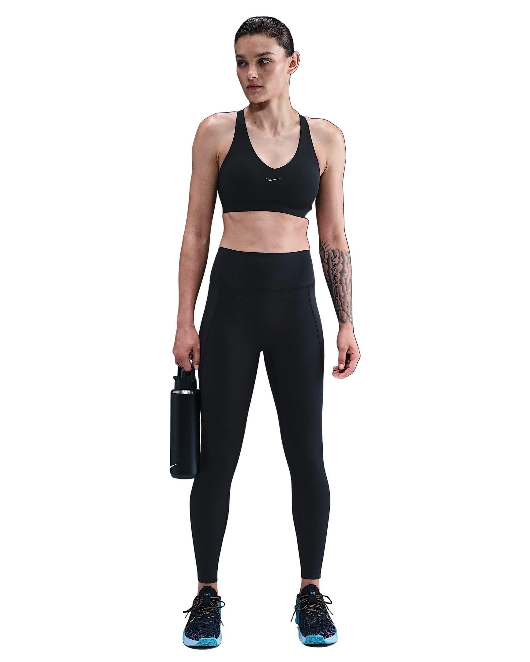 Nike Women's Universa Medium-Support Padded Sport Bra - Black - BLACK Thumbnail View 4