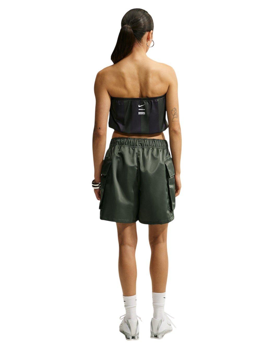 Nike Women's Sportswear Slim Striped Jersey Tube Top - Green/Black - GREEN/BLACK Thumbnail View 5