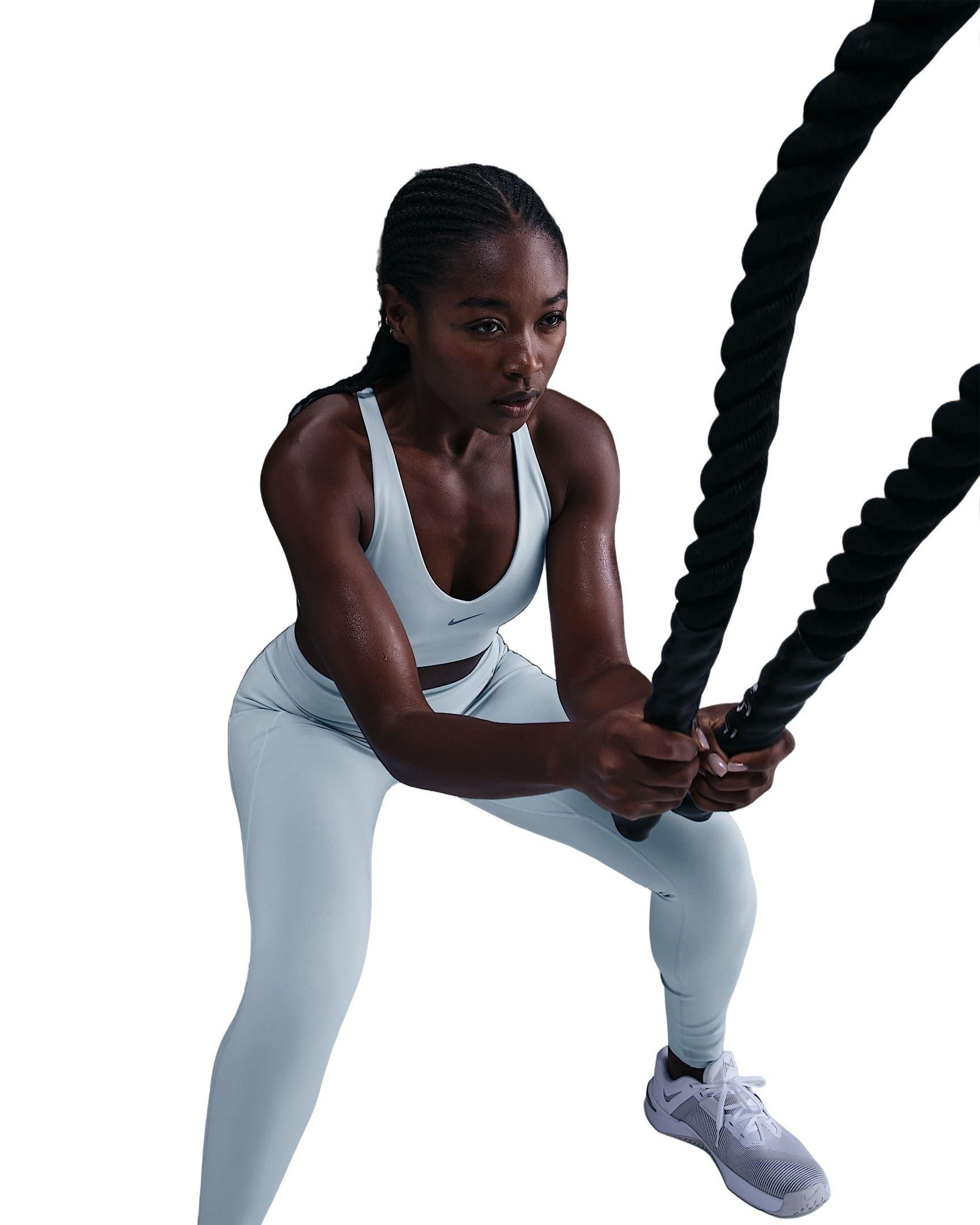 Nike Women's Universa Medium-Support Padded Sport Bra - Blue - BLUE Thumbnail View 3