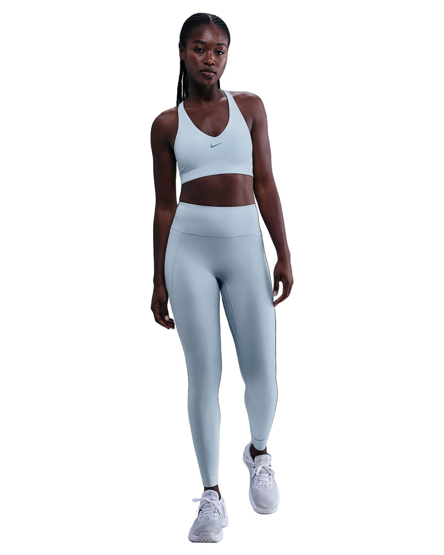 Nike Women's Universa Medium-Support Padded Sport Bra - Blue - BLUE Thumbnail View 4