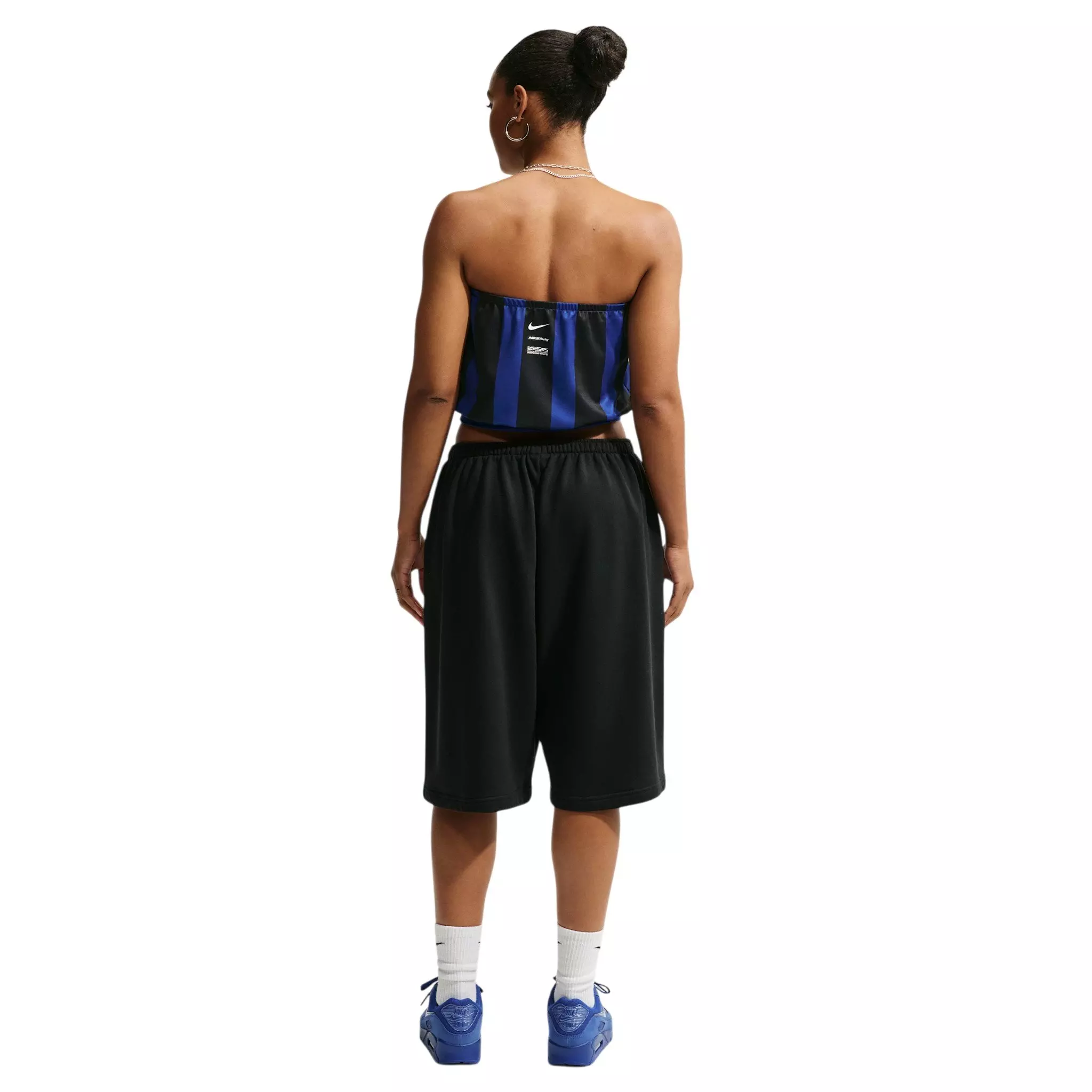 Nike Women's Sportswear Slim Striped Jersey Tube Top - Royal/Black - ROYAL/BLACK