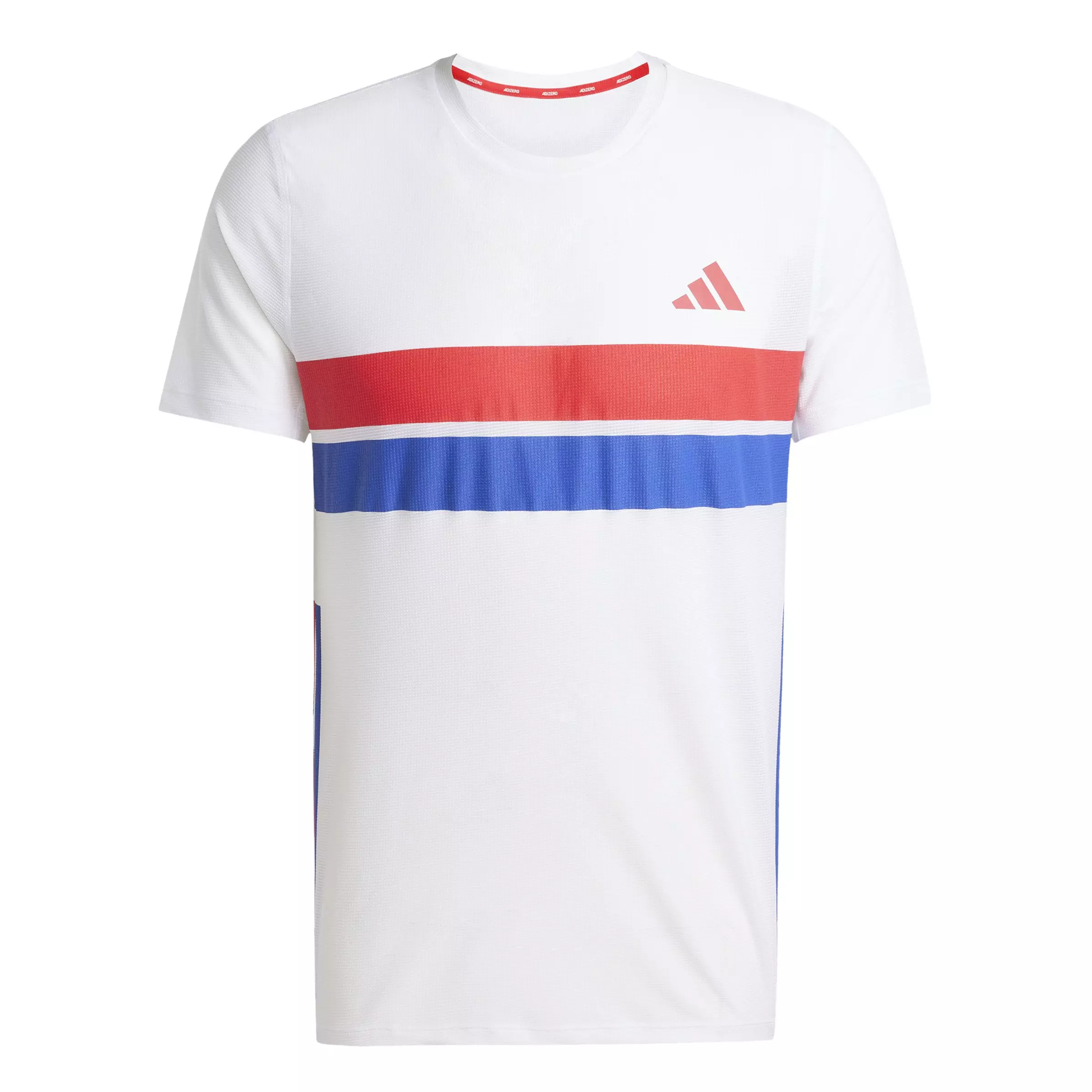 adidas Men's Adizero Retro Running Tee -White/Red - WHITE/RED