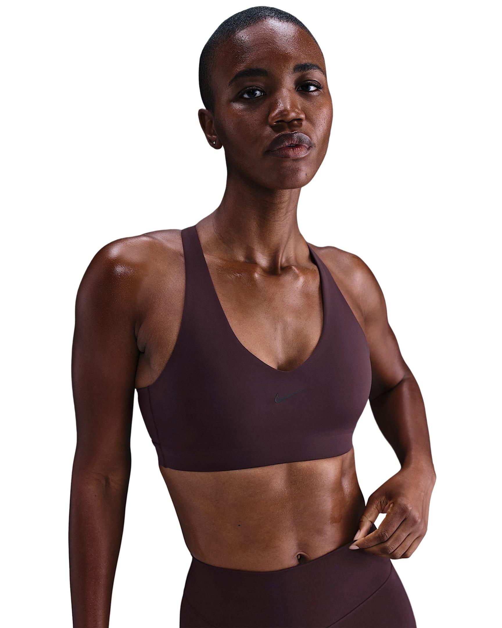 Nike Women's Universa Medium-Support Padded Sport Bra - Burgundy - BURGUNDY Thumbnail View 1