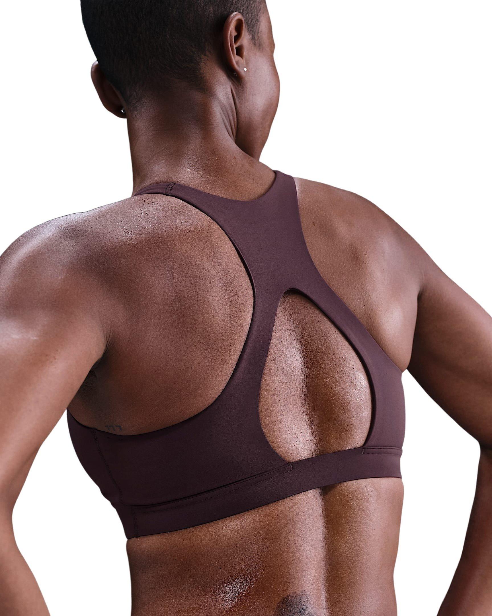 Nike Women's Universa Medium-Support Padded Sport Bra -Burgundy - BURGUNDY Thumbnail View 2