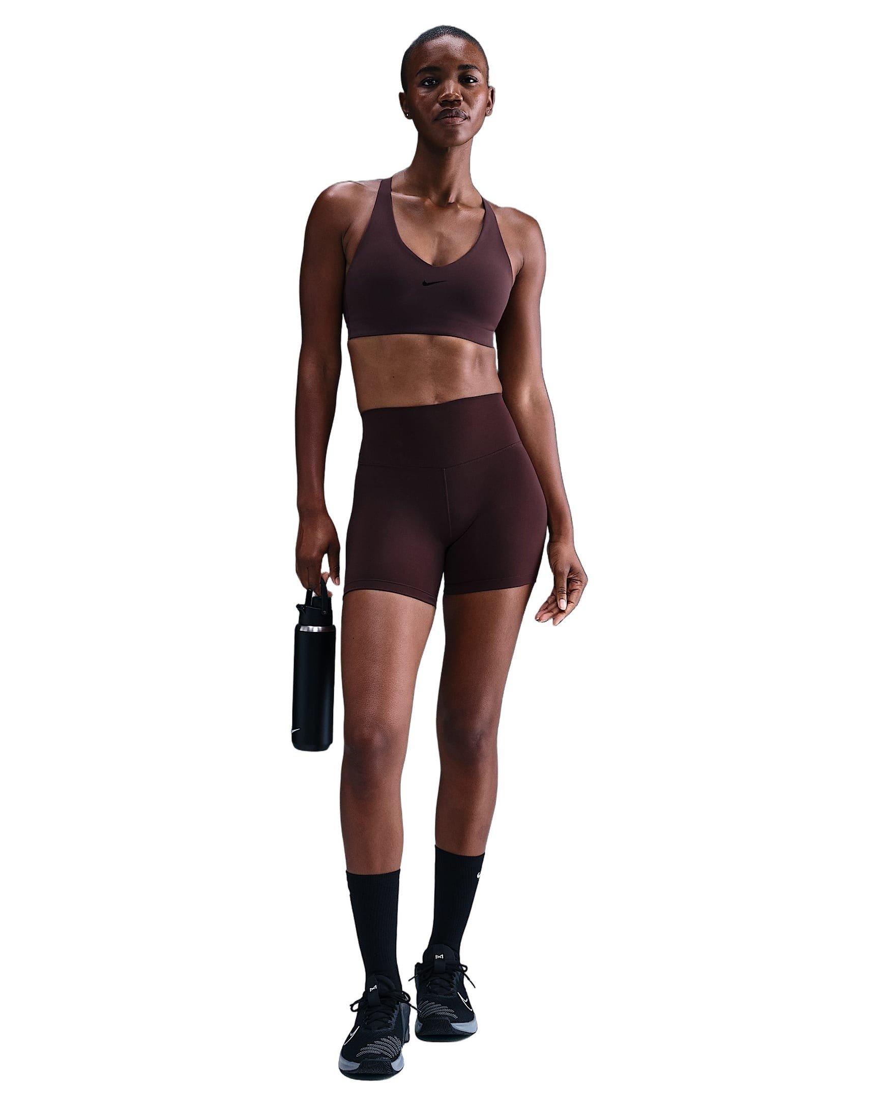 Nike Women's Universa Medium-Support Padded Sport Bra - Burgundy - BURGUNDY Thumbnail View 4