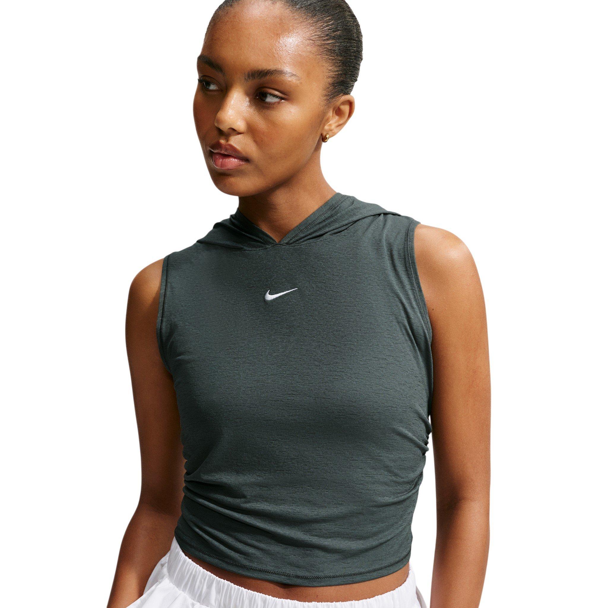 Nike Women's Sportswear Slim Hooded Tank Top - Green - GREEN Thumbnail View 3