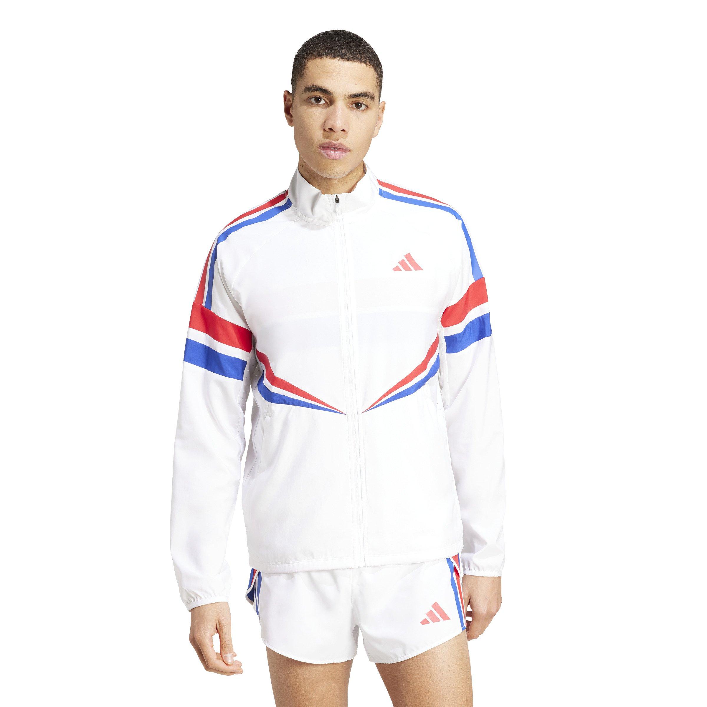 adidas Men's Adizero Retro Running Jacket -White - WHITE