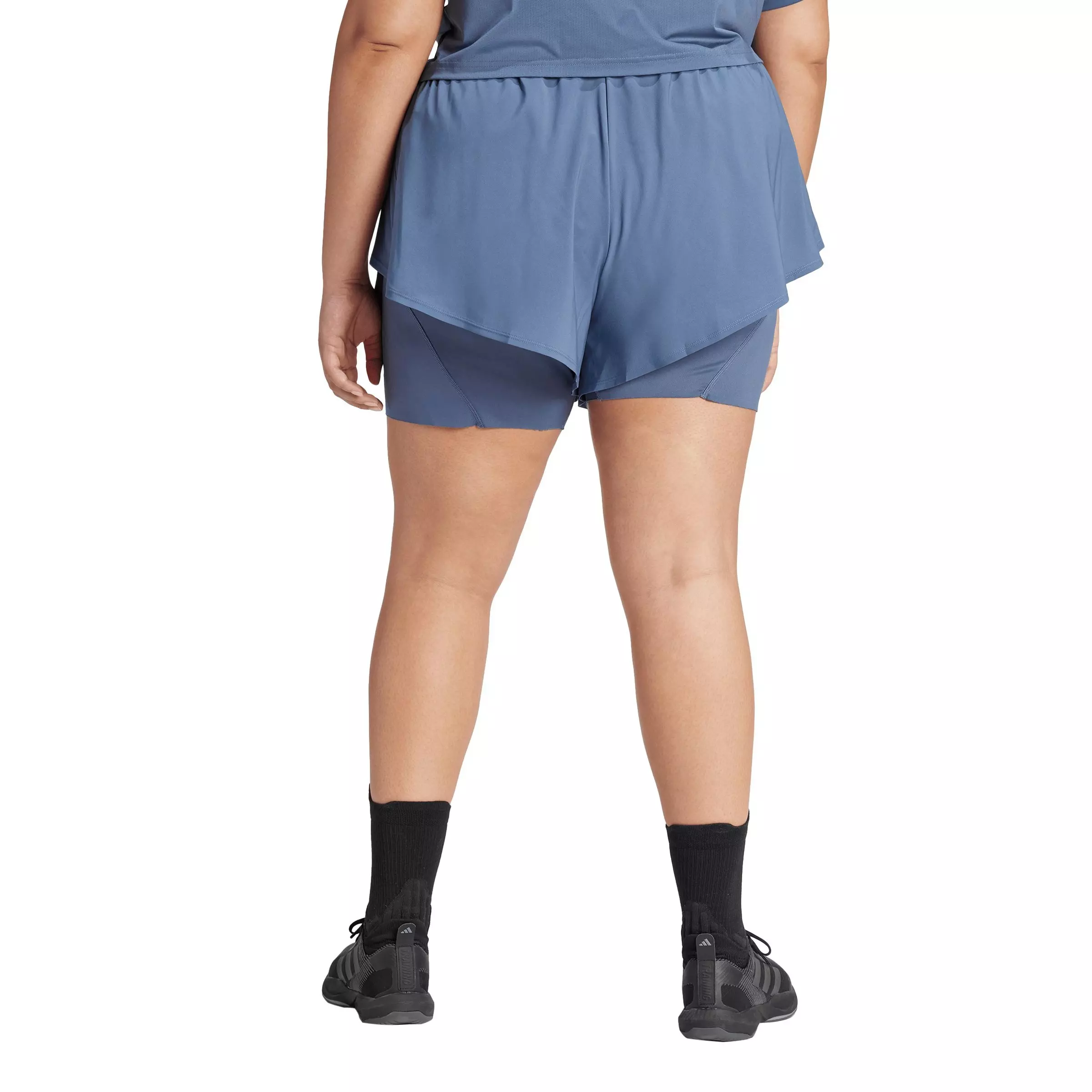 adidas Women's Designed for Training 2-in-1 Training Shorts - Blue - BLUE