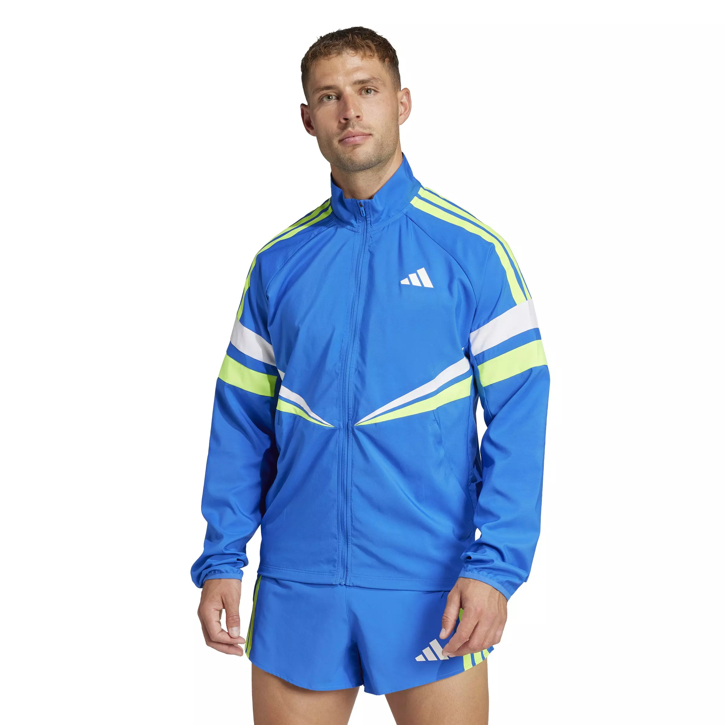 adidas Men's Adizero Retro Running Jacket -Blue - BLUE