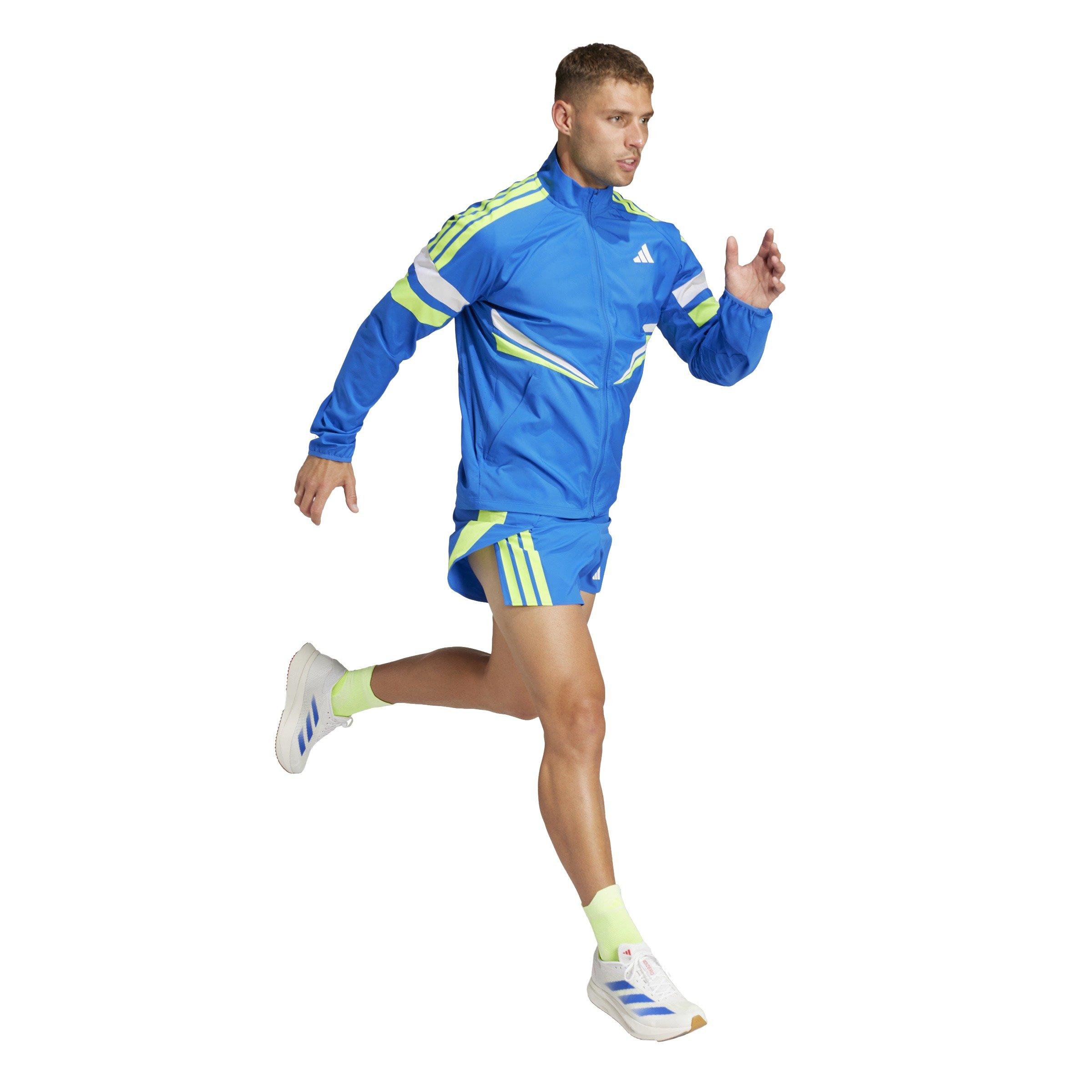 adidas Men's Adizero Retro Running Jacket -Blue - BLUE Thumbnail View 5