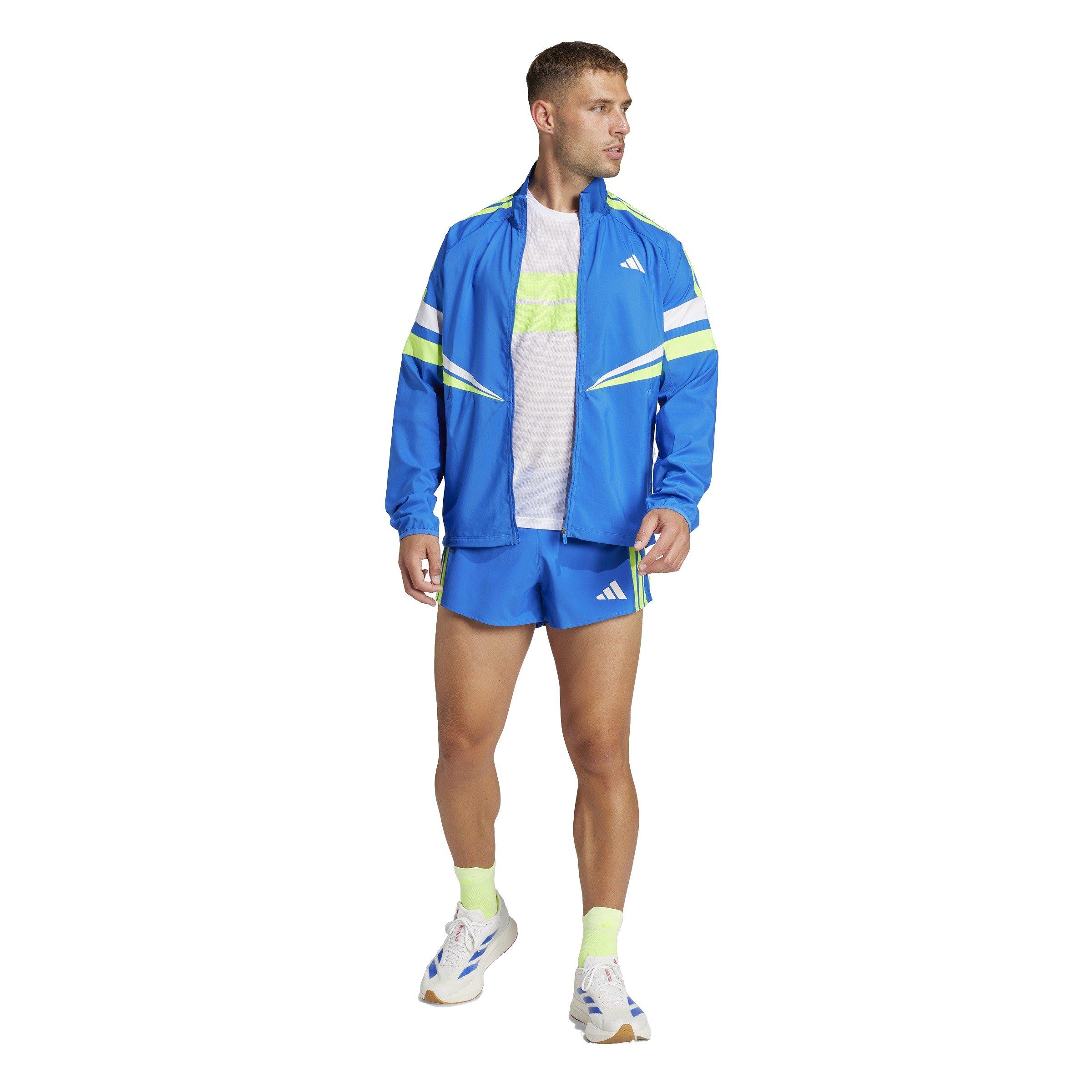 adidas Men's Adizero Retro Running Jacket -Blue - BLUE Thumbnail View 6