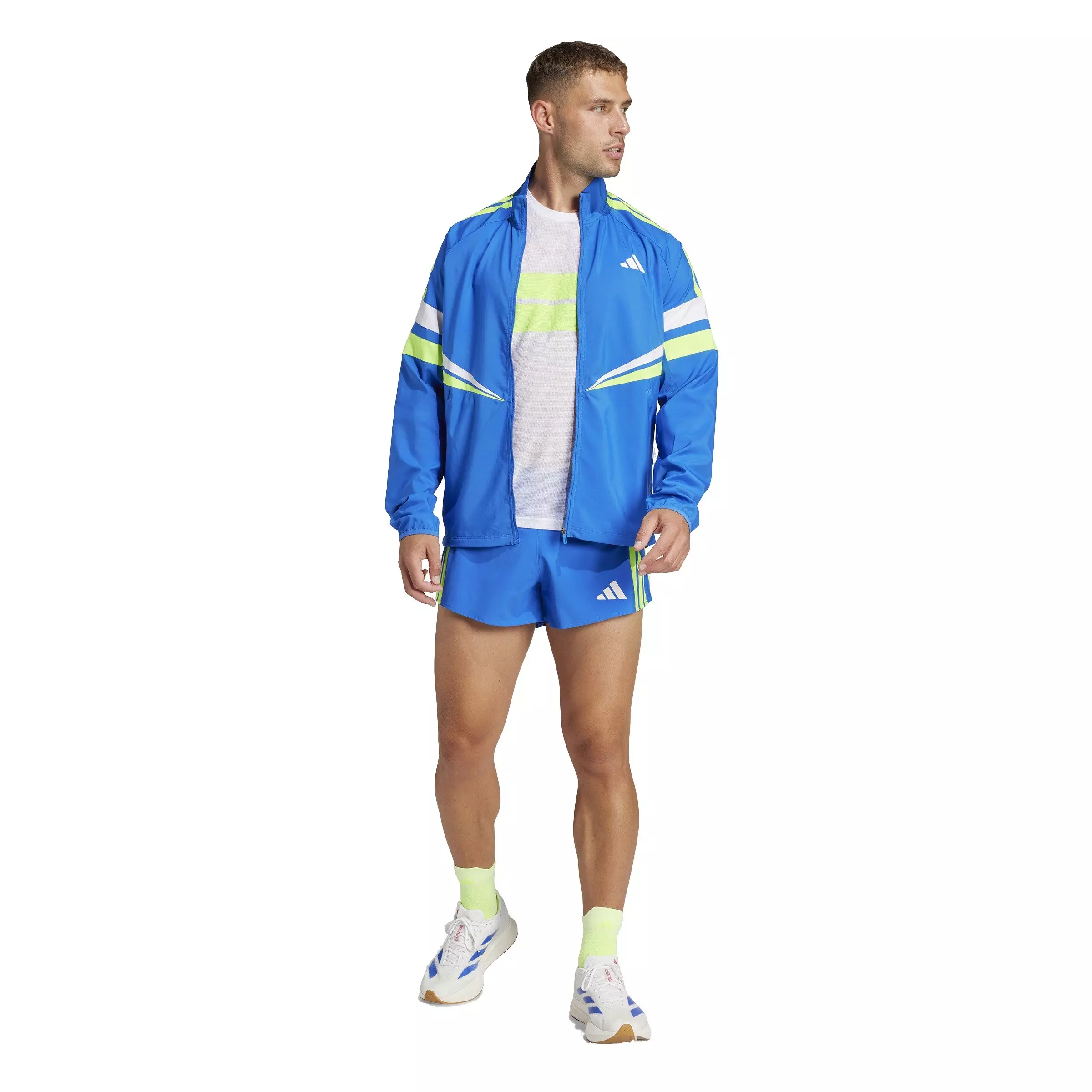 adidas Men's Adizero Retro Running Jacket -Blue - BLUE