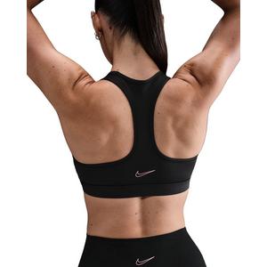 Nike Women's Swoosh Medium Support Padded Sports Bra - Black/Pink