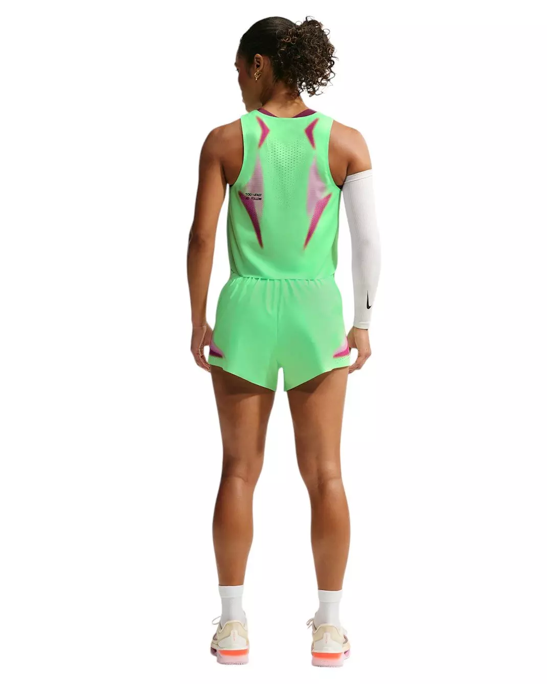 Nike Women's AeroSwift Dri-FIT ADV Cropped Running Tank Top - Green/Black - GREEN/BLACK