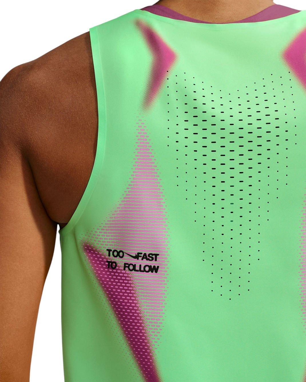 Nike Women's AeroSwift Dri-FIT ADV Cropped Running Tank Top - Green/Black - GREEN/BLACK