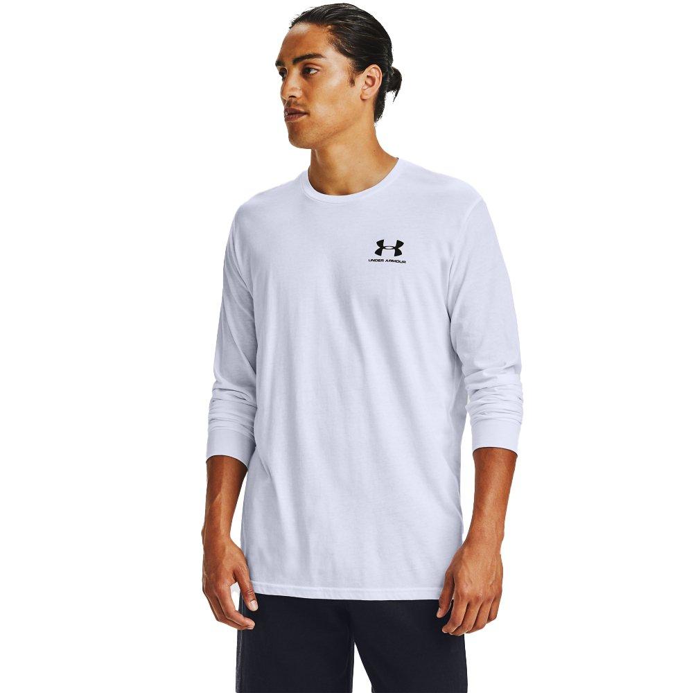 Under Armour Men's UA Sportstyle Left Chest Long Sleeve T-Shirt - WHITE/BLACK Thumbnail View 1