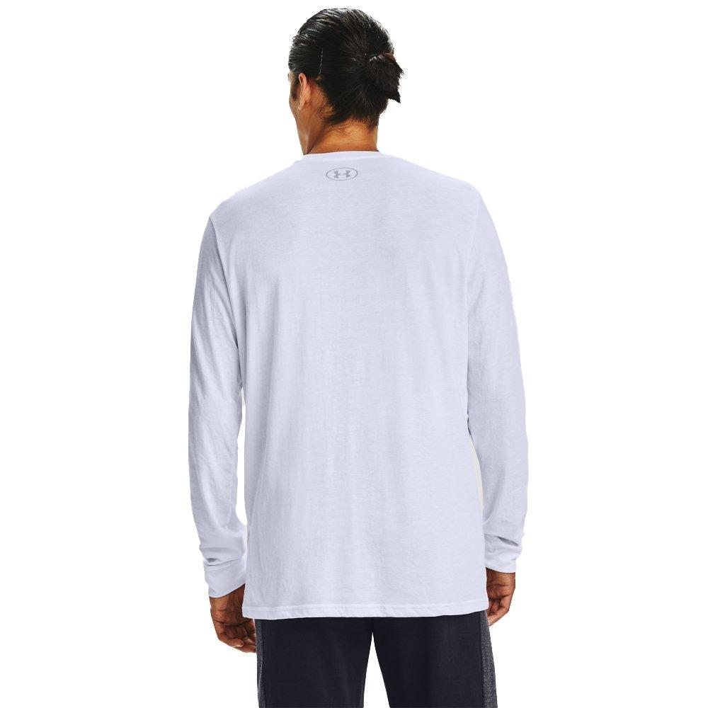 Under Armour Men's UA Sportstyle Left Chest Long Sleeve T-Shirt - WHITE/BLACK Thumbnail View 2
