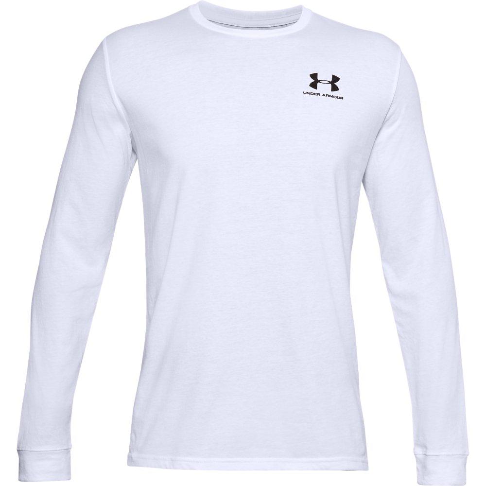 Under Armour Men's UA Sportstyle Left Chest Long Sleeve T-Shirt - WHITE/BLACK Thumbnail View 5