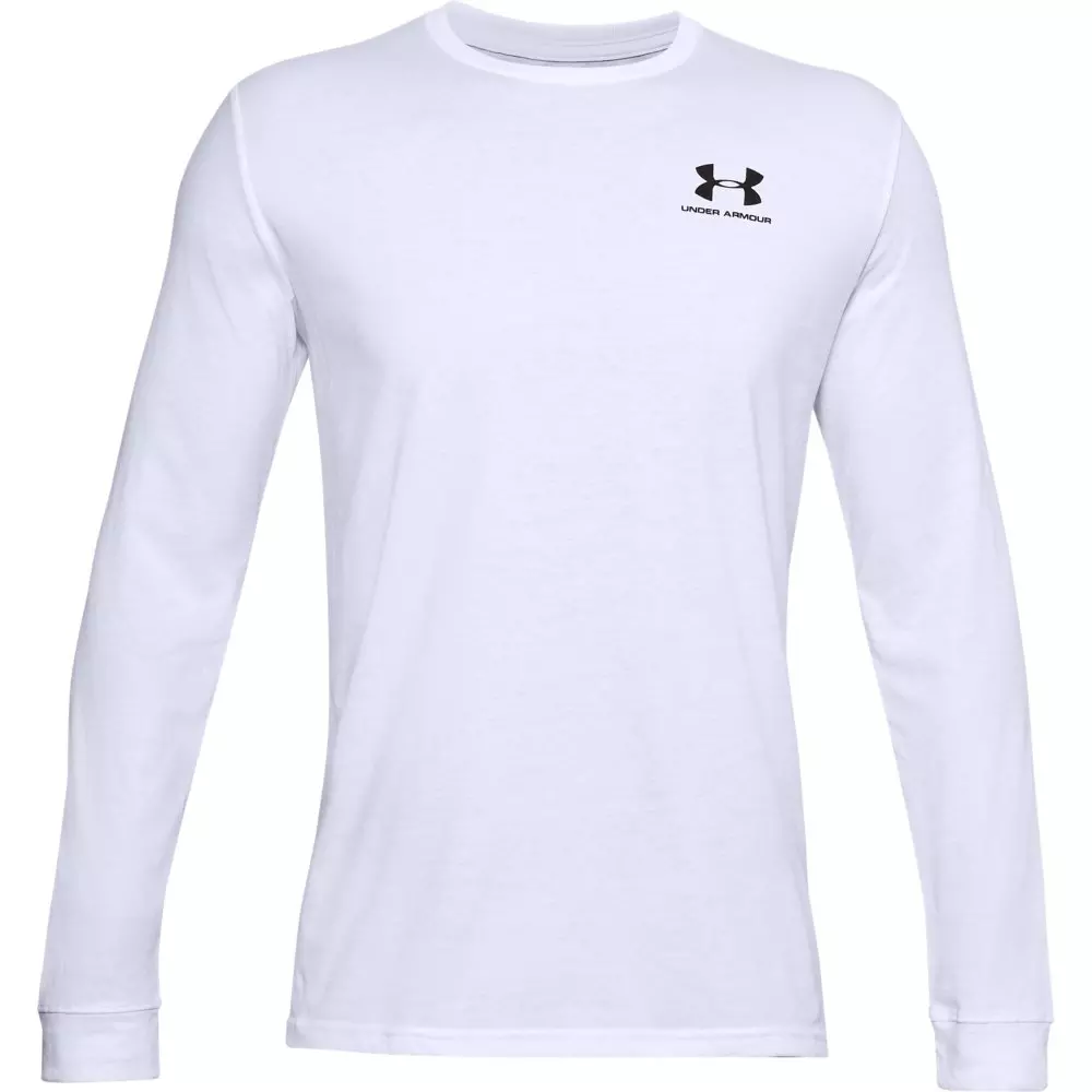 Under Armour Men's UA Sportstyle Left Chest Long Sleeve T-Shirt - WHITE/BLACK