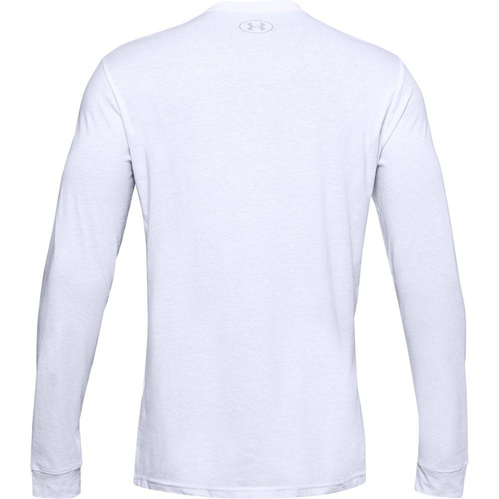 Under Armour Men's UA Sportstyle Left Chest Long Sleeve T-Shirt - WHITE/BLACK Thumbnail View 6