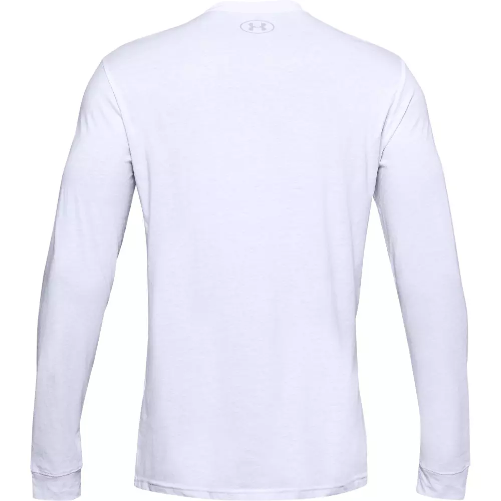 Under Armour Men's UA Sportstyle Left Chest Long Sleeve T-Shirt - WHITE/BLACK