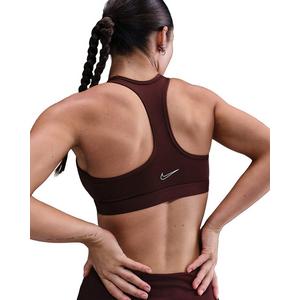 Nike Women's Swoosh Medium Support Padded Sports Bra - Red/White