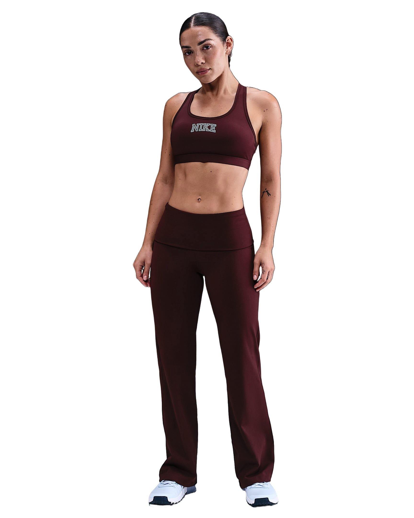 Nike Women's Swoosh Medium Support Padded Sports Bra - Red/White - RED/WHITE Thumbnail View 4