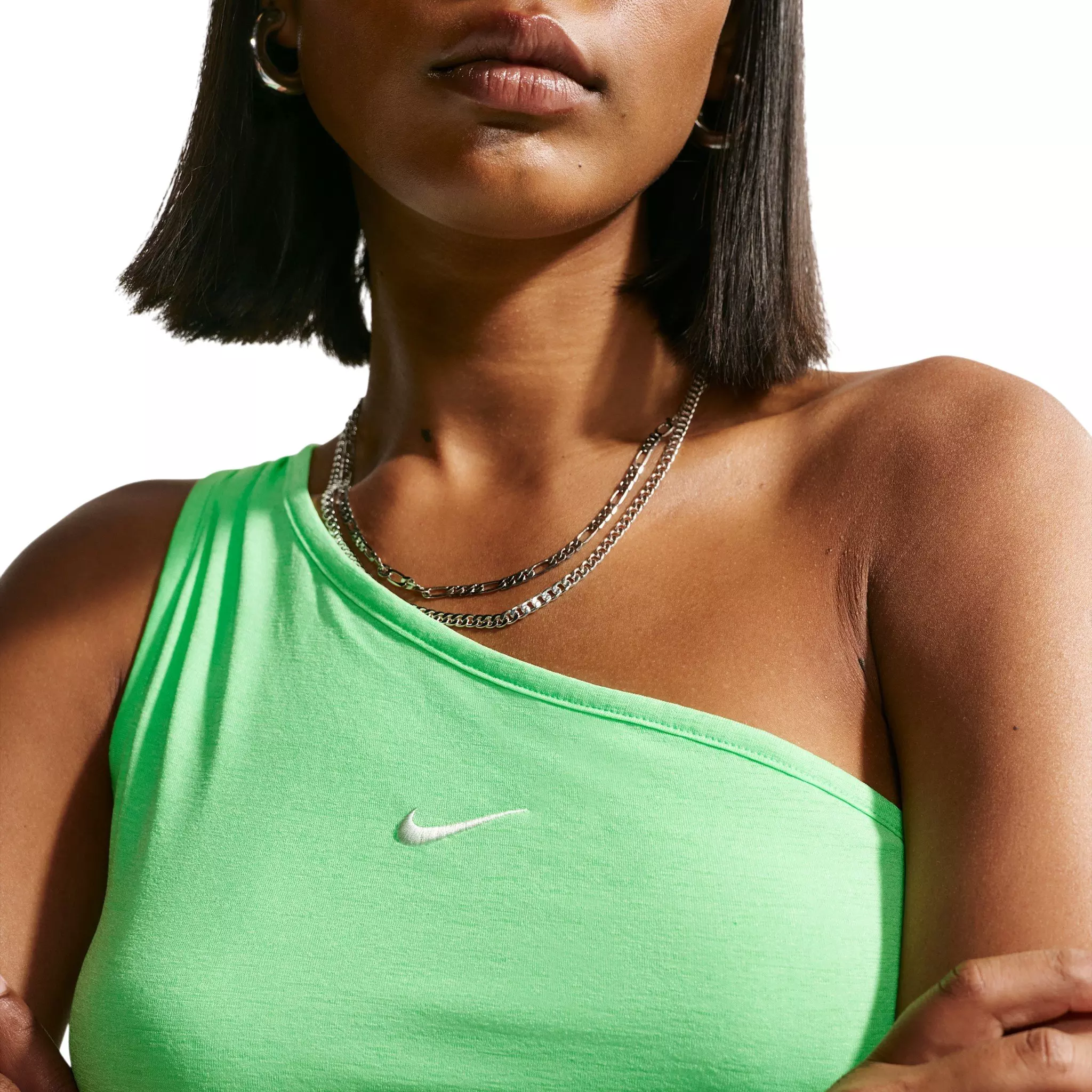 Nike Women's Sportswear Tight One-Shoulder Tank Top - Green - GREEN
