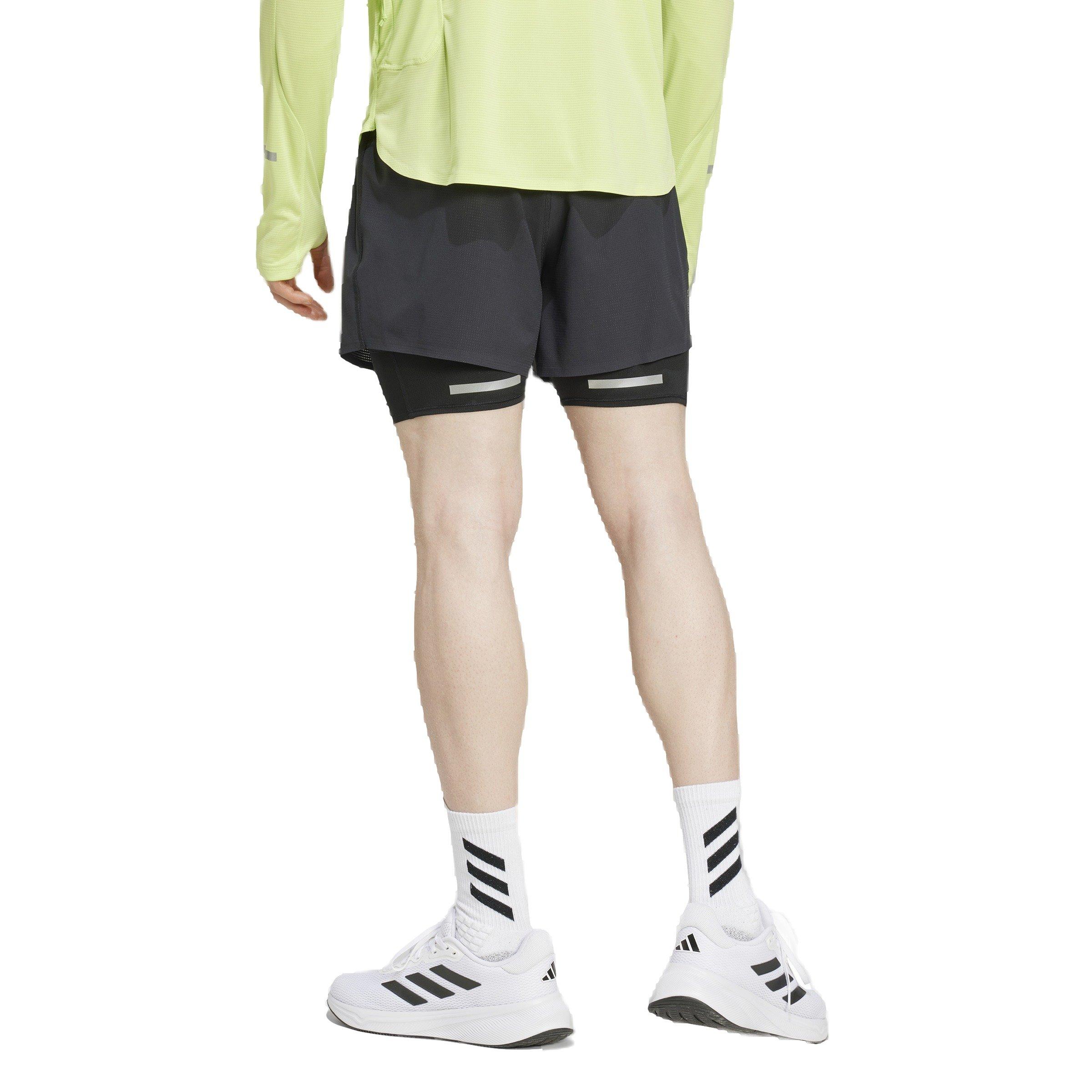 adidas Men's Ultimate Running Reflective 2-in-1 Shorts -Black - BLACK Thumbnail View 2