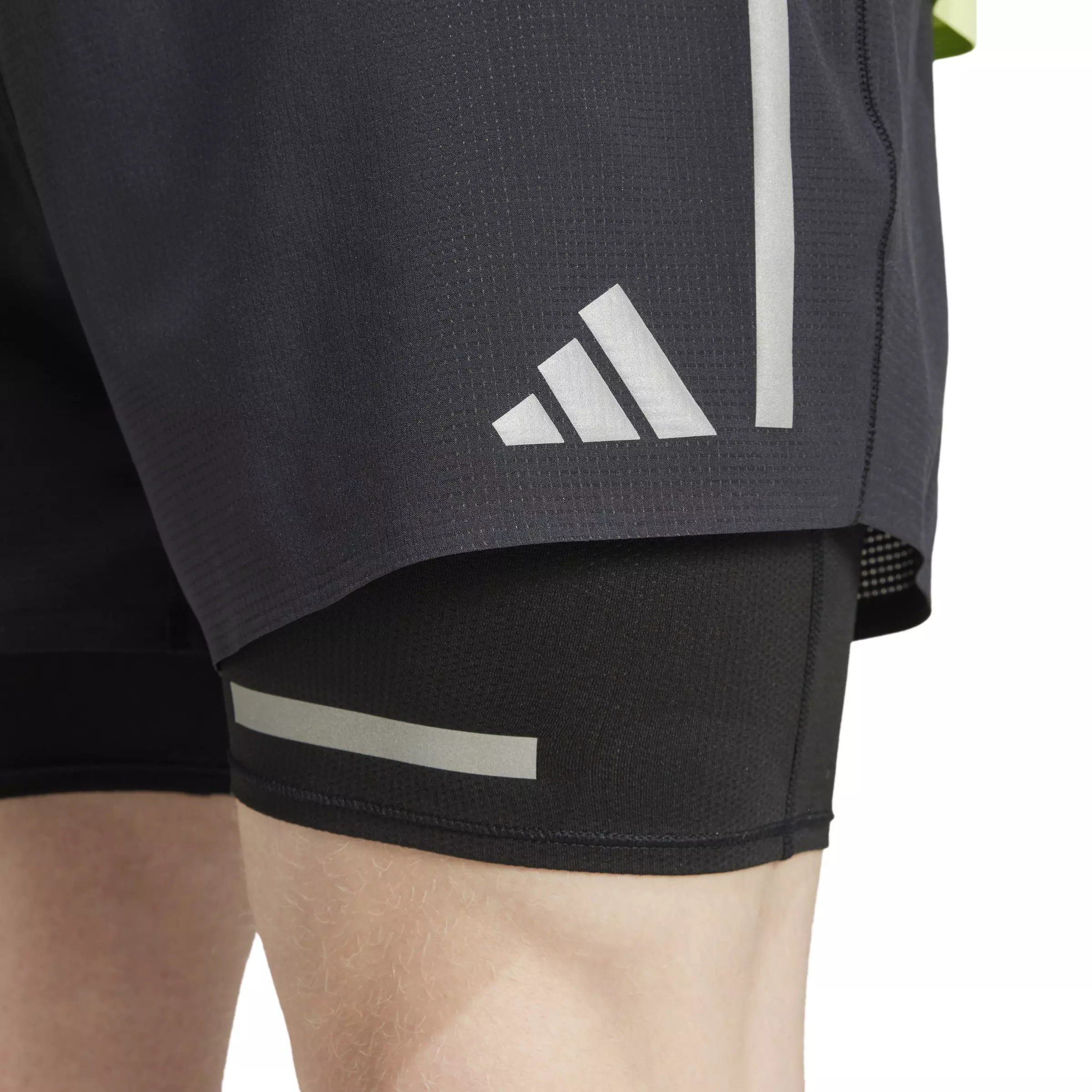 adidas Men's Ultimate Running Reflective 2-in-1 Shorts -Black - BLACK