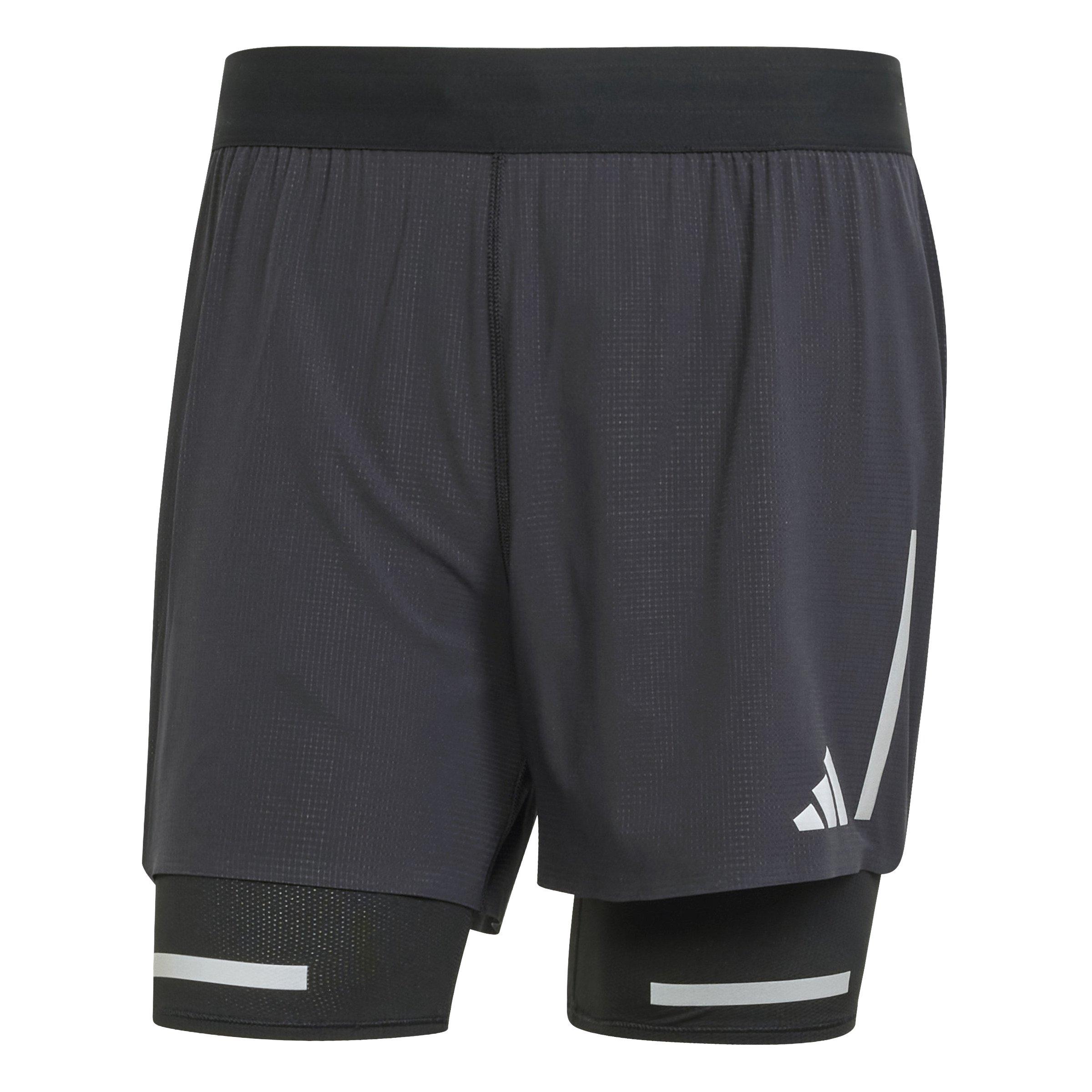 adidas Men's Ultimate Running Reflective 2-in-1 Shorts -Black - BLACK Thumbnail View 6