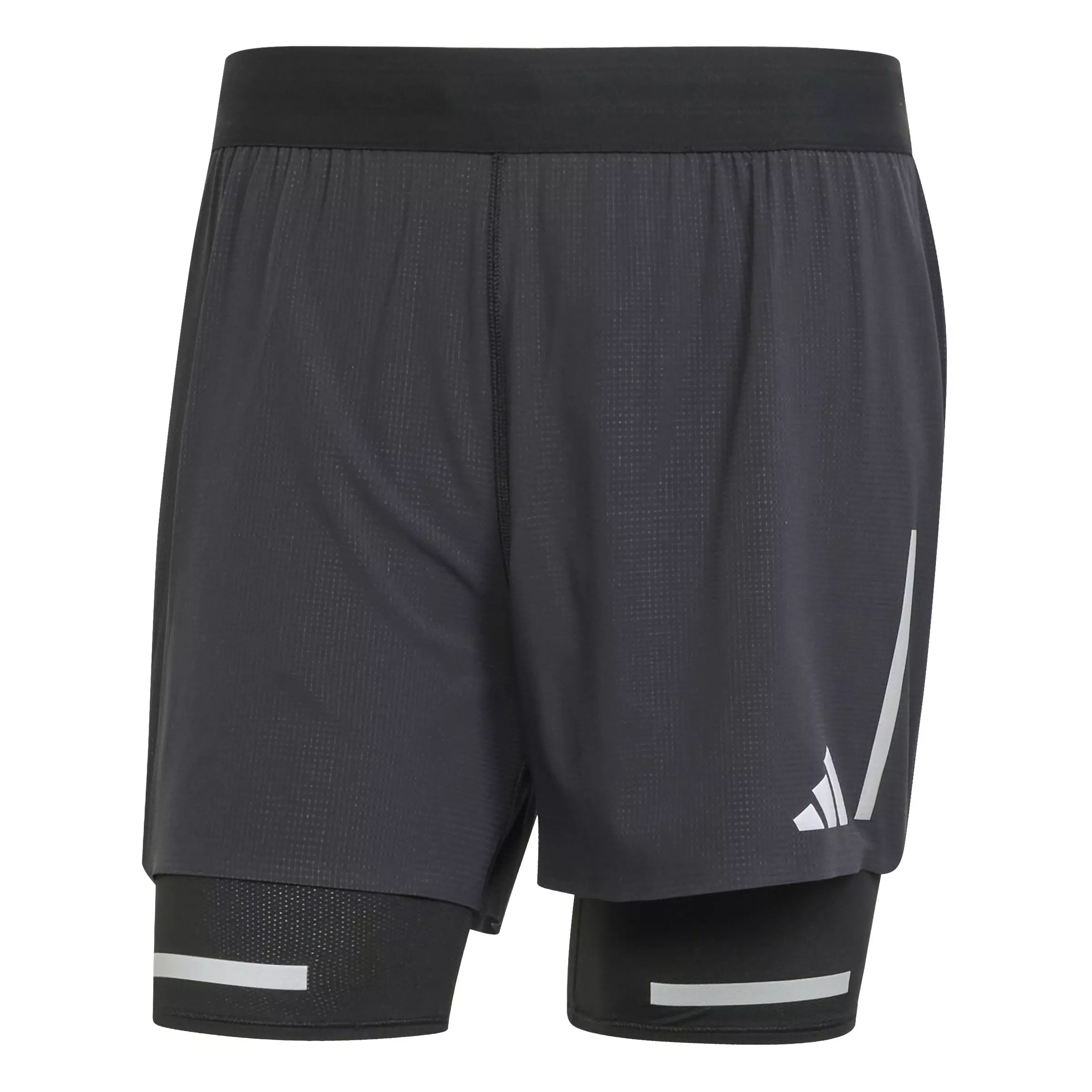 adidas Men's Ultimate Running Reflective 2-in-1 Shorts -Black - BLACK