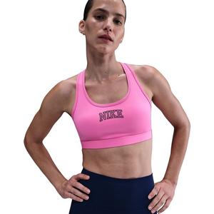 Nike Women's Swoosh Medium Support Padded Sports Bra - Pink/Black