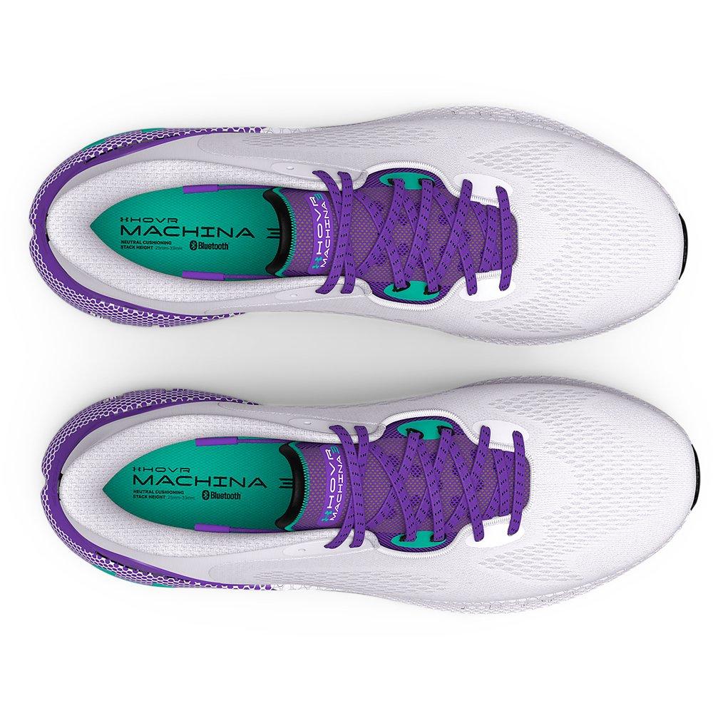 Under Armour HOVR Machina 3 Men's Running Shoe - WHITE/PURPLE Thumbnail View 4