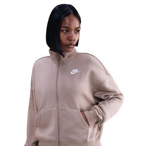 Nike Women's Sportswear Club Fleece Loose Track Jacket - Brown