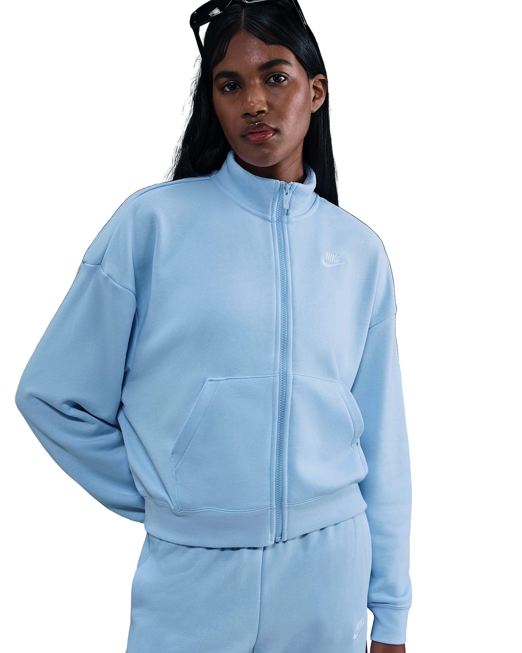 Nike Women's Sportswear Club Fleece Loose Track Jacket - Blue - BLUE Thumbnail View 1